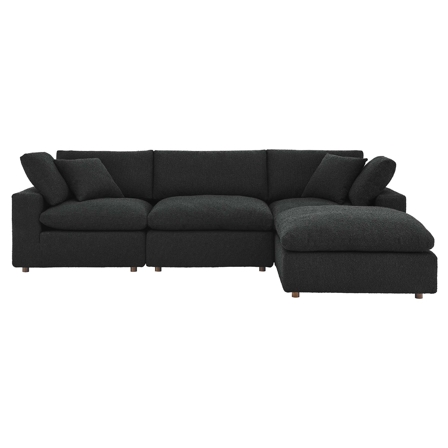 Commix 4-Piece Down Filled Overstuffed Boucle Fabric Sectional Sofa