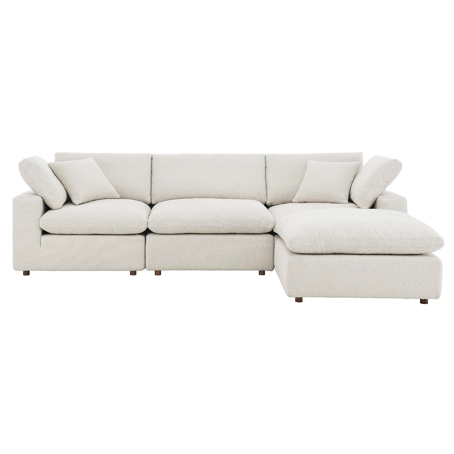 Commix 4-Piece Down Filled Overstuffed Boucle Fabric Sectional Sofa