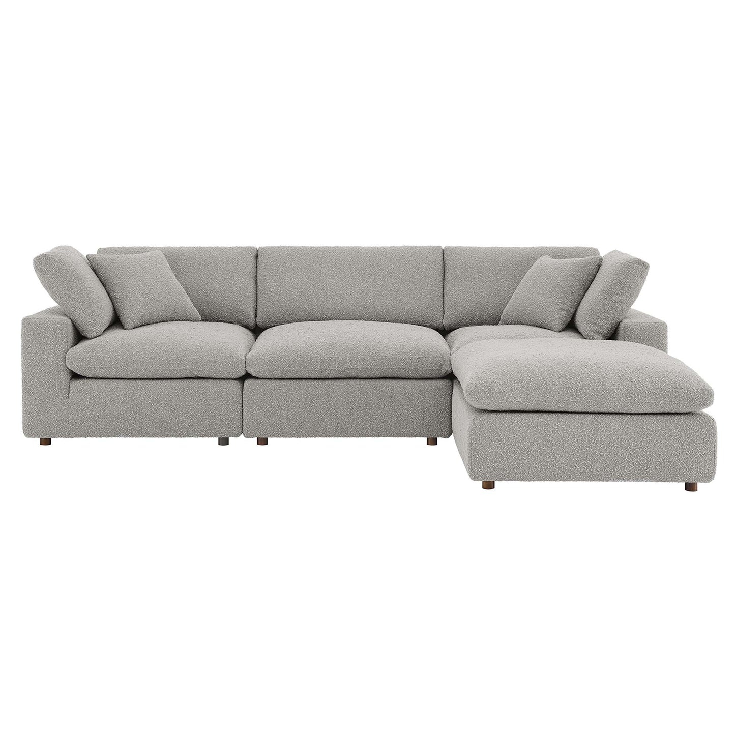 Commix 4-Piece Down Filled Overstuffed Boucle Fabric Sectional Sofa