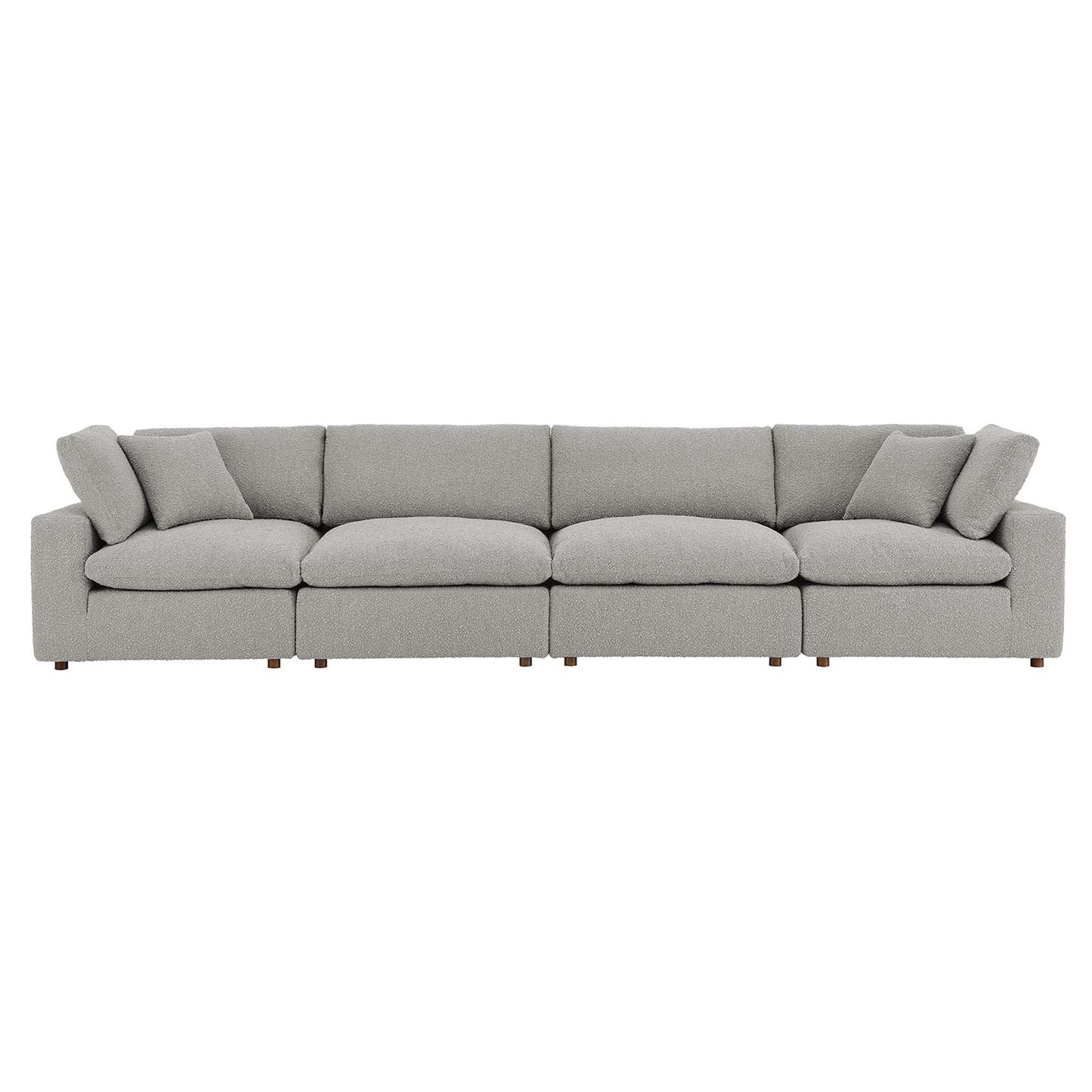 Commix Down Filled Overstuffed Boucle Fabric 4-Seater Sofa