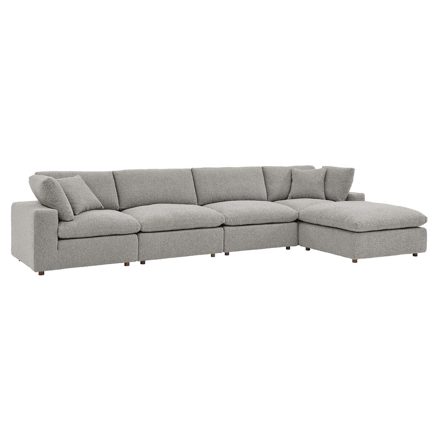 Commix 5-Piece Down Filled Overstuffed Boucle Fabric Sectional Sofa