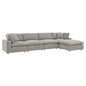 Commix 5-Piece Down Filled Overstuffed Boucle Fabric Sectional Sofa