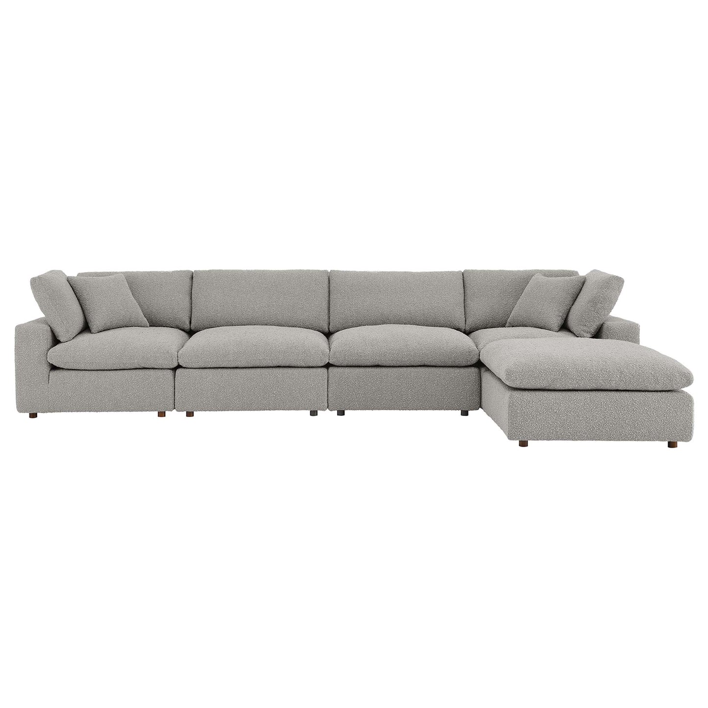 Commix 5-Piece Down Filled Overstuffed Boucle Fabric Sectional Sofa