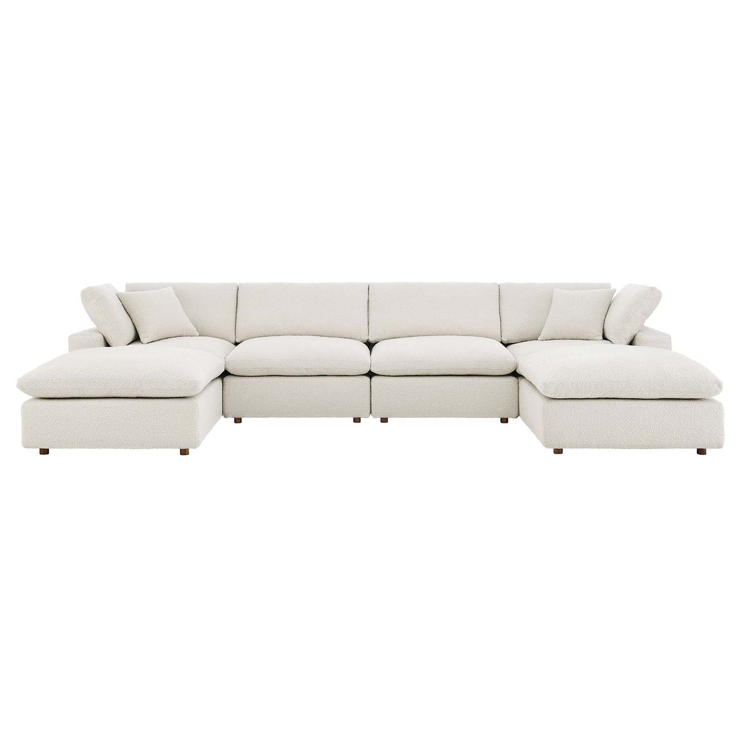 Commix 6-Piece Down Filled Overstuffed Boucle Sectional Sofa