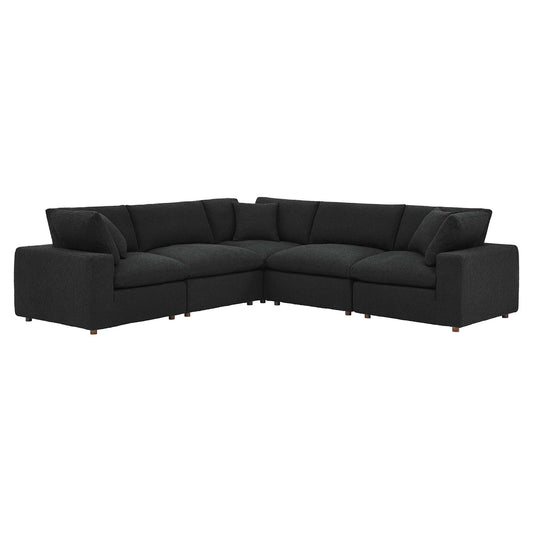 Commix 5-Piece Down Filled Overstuffed Boucle Sectional Sofa