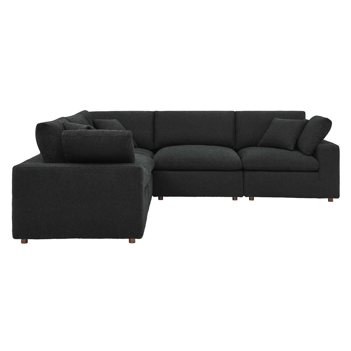 Commix 5-Piece Down Filled Overstuffed Boucle Sectional Sofa