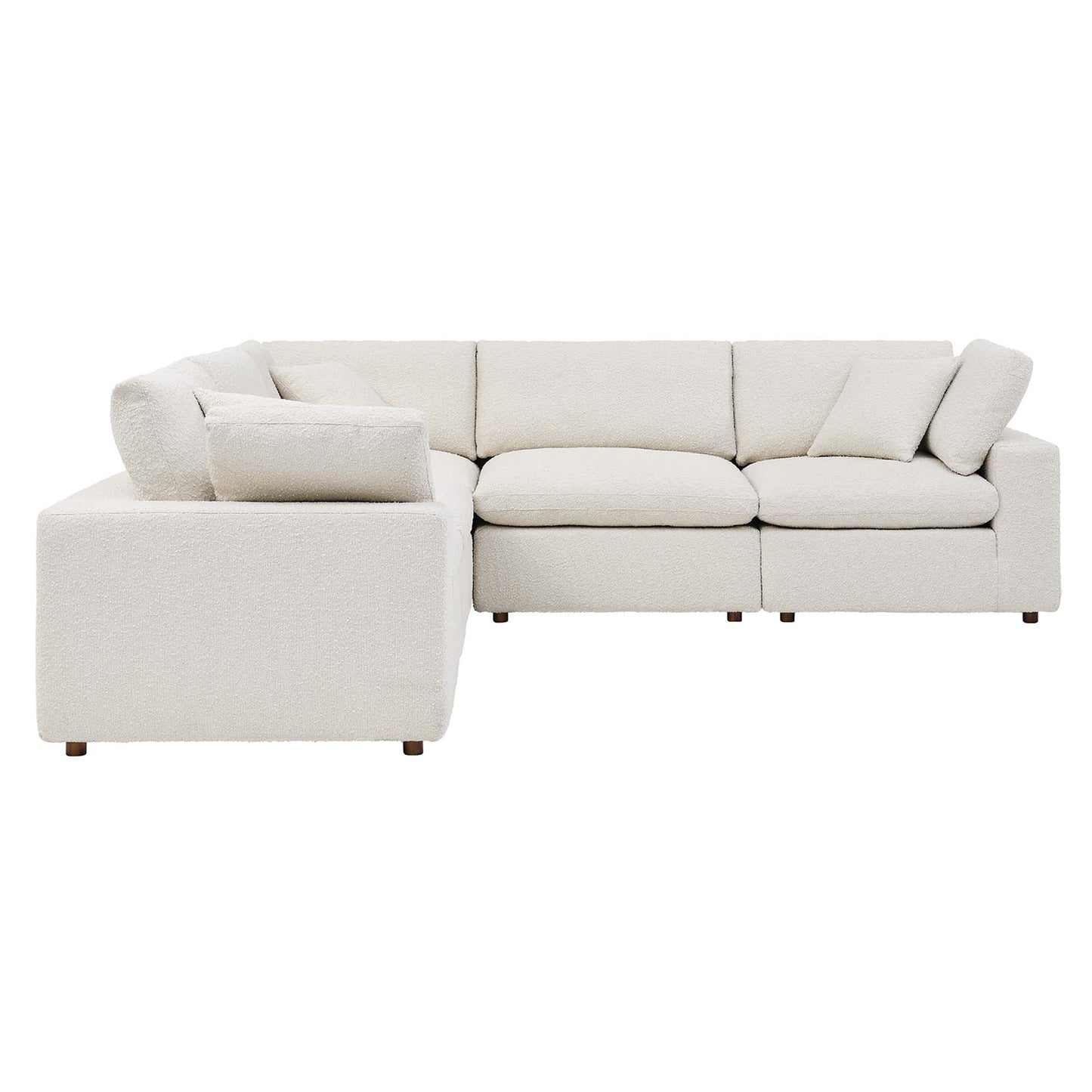 Commix 5-Piece Down Filled Overstuffed Boucle Sectional Sofa