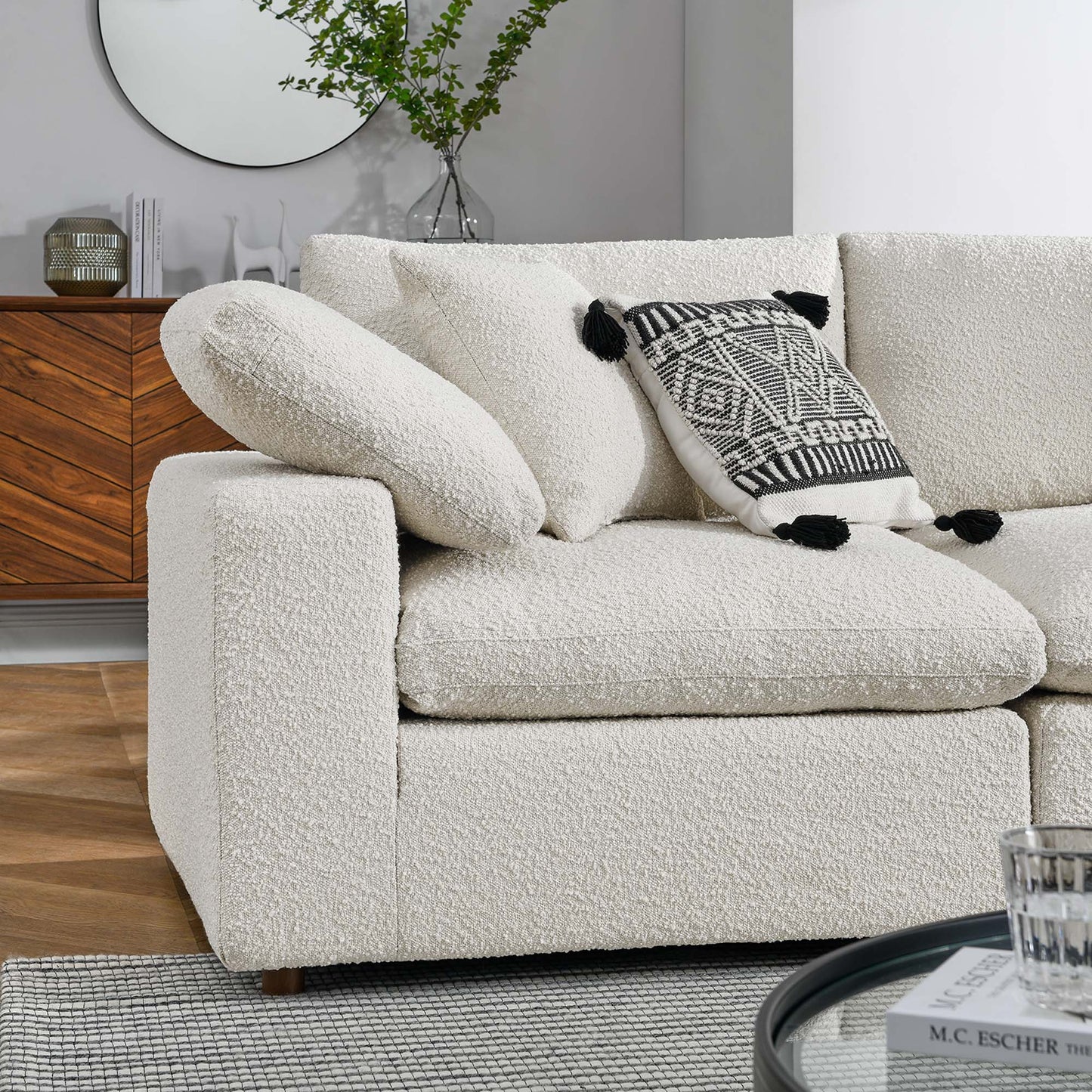 Commix 5-Piece Down Filled Overstuffed Boucle Sectional Sofa