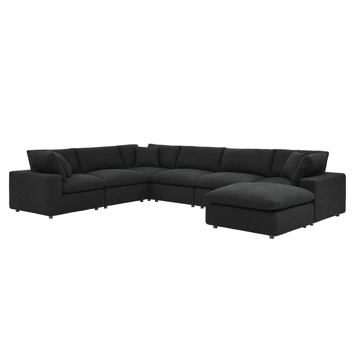 Commix 7-Piece Down Filled Overstuffed Boucle Sectional Sofa