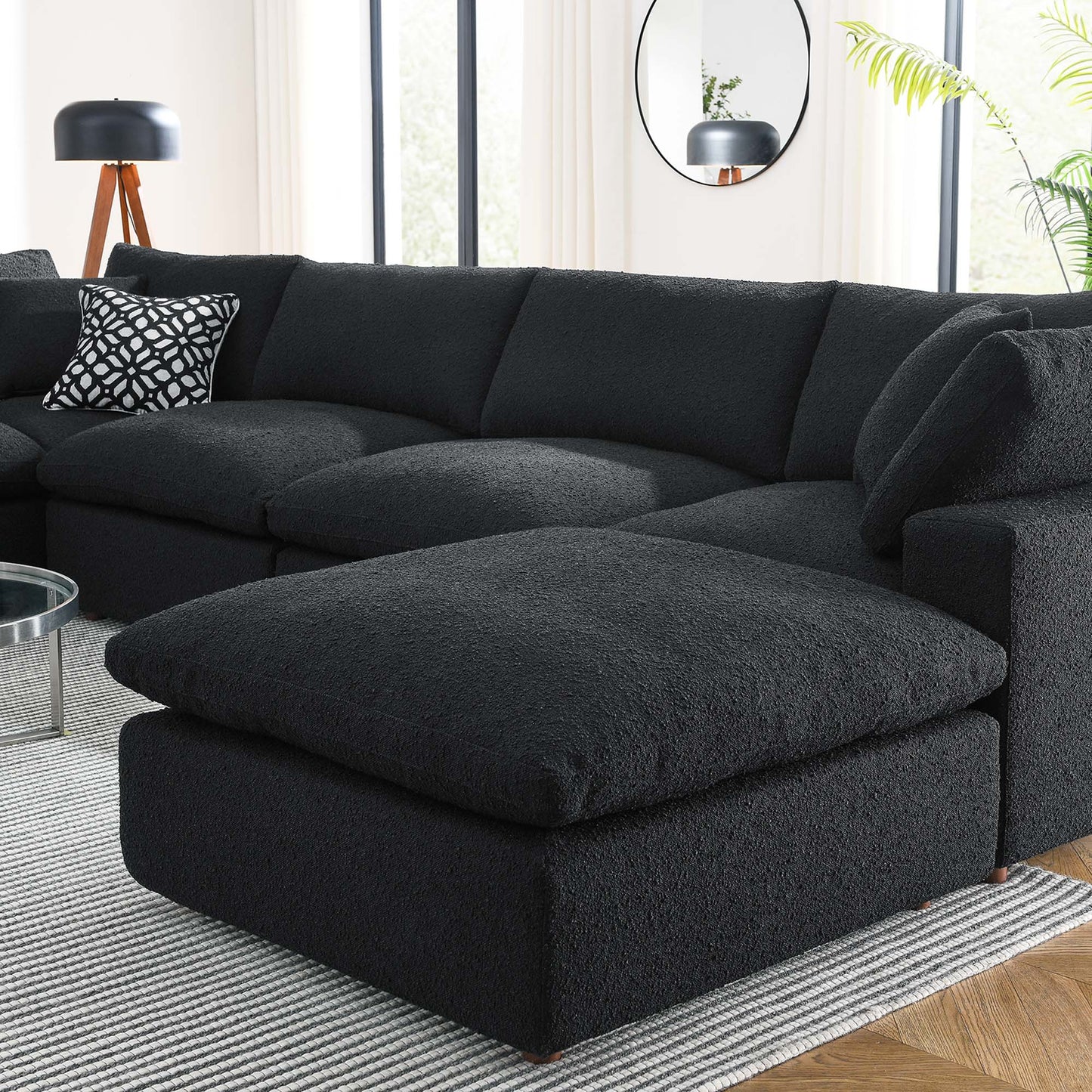 Commix 7-Piece Down Filled Overstuffed Boucle Sectional Sofa