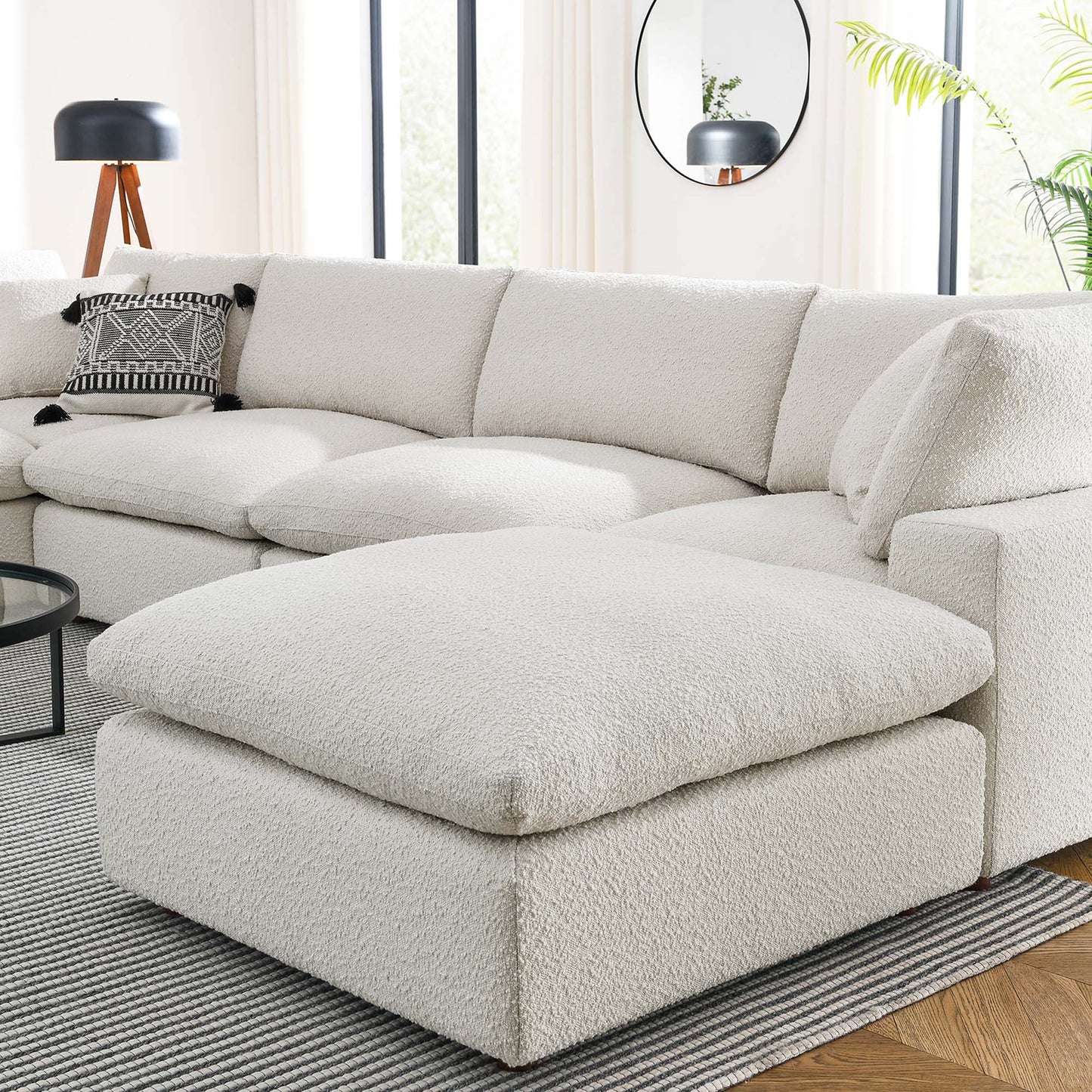 Commix 7-Piece Down Filled Overstuffed Boucle Sectional Sofa