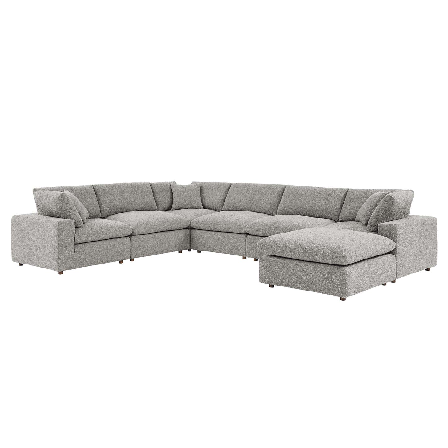 Commix 7-Piece Down Filled Overstuffed Boucle Sectional Sofa