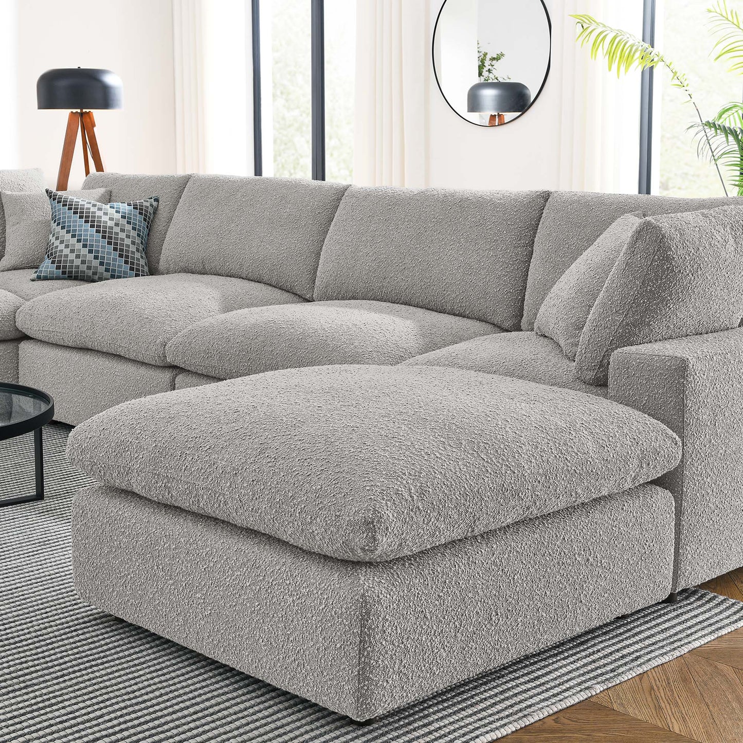 Commix 7-Piece Down Filled Overstuffed Boucle Sectional Sofa