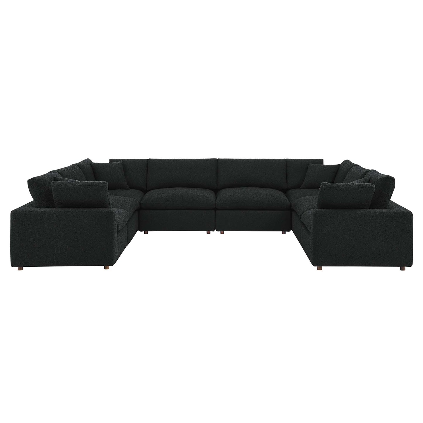 Commix 8-Piece Down Filled Overstuffed Boucle Fabric Sectional Sofa