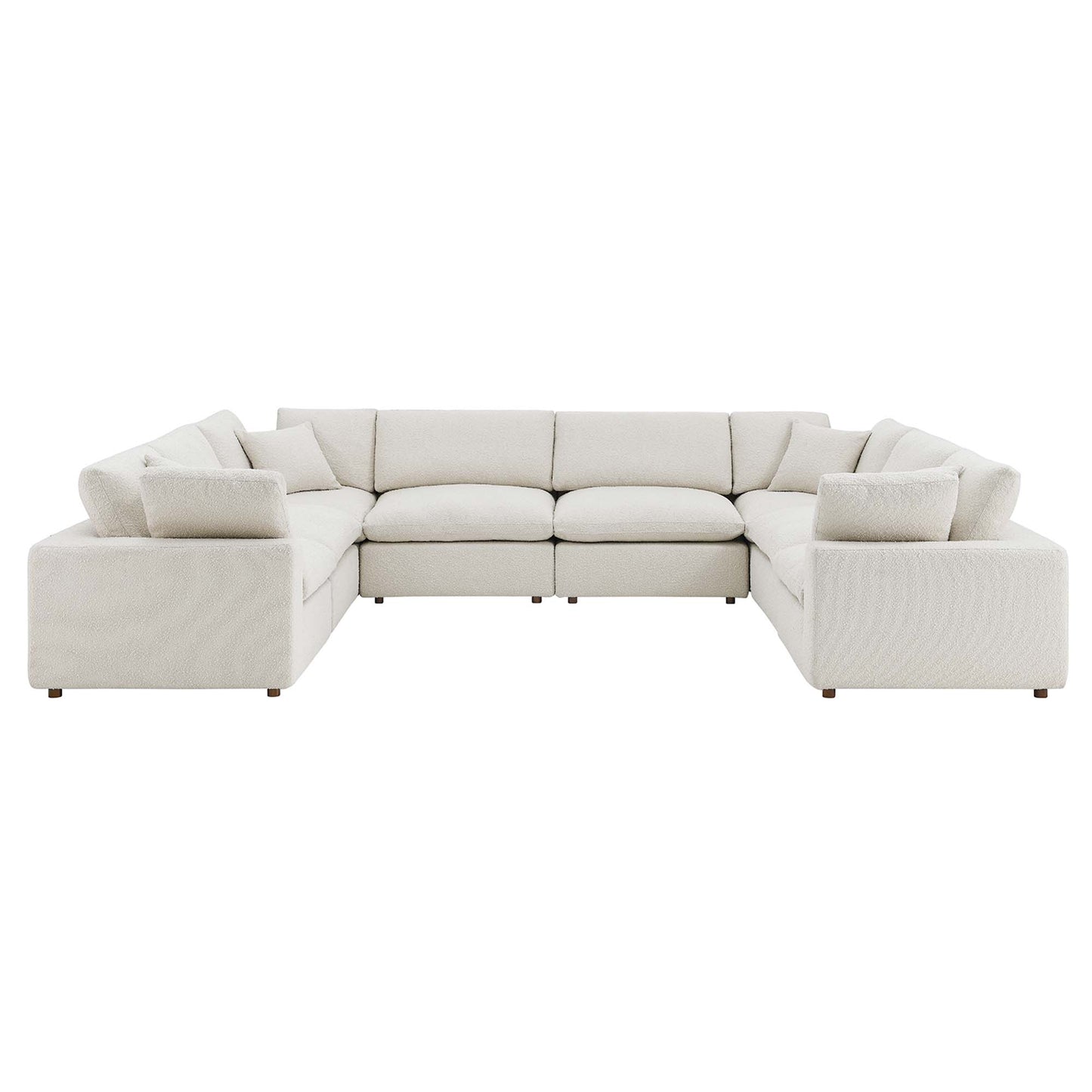 Commix 8-Piece Down Filled Overstuffed Boucle Fabric Sectional Sofa