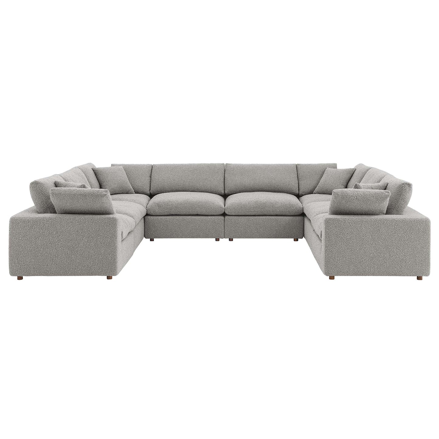 Commix 8-Piece Down Filled Overstuffed Boucle Fabric Sectional Sofa