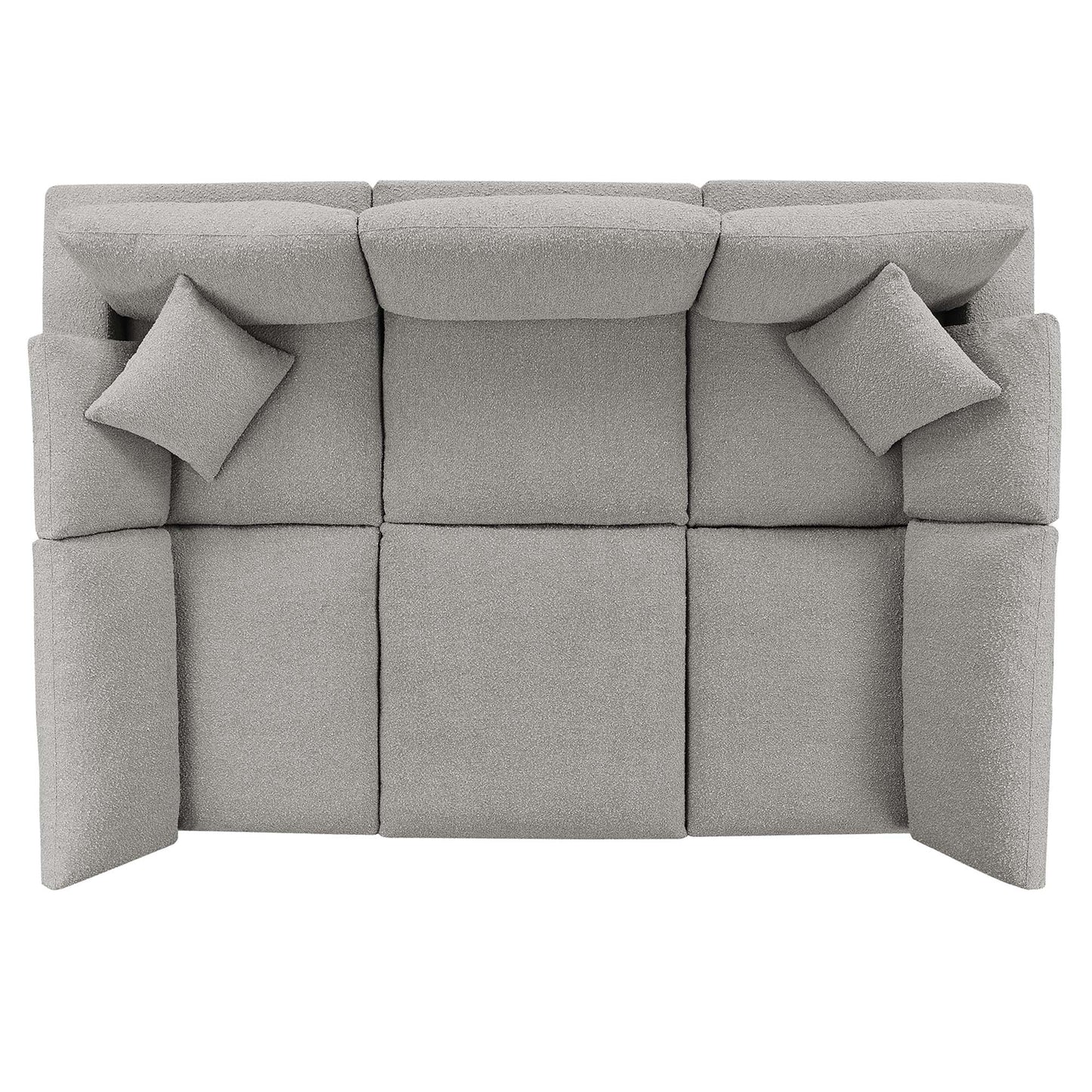 Commix 6-Piece Down Filled Overstuffed Boucle Fabric Sectional Sofa