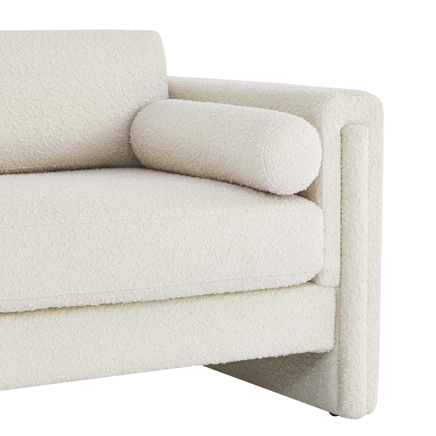 Visible Boucle Fabric Loveseat