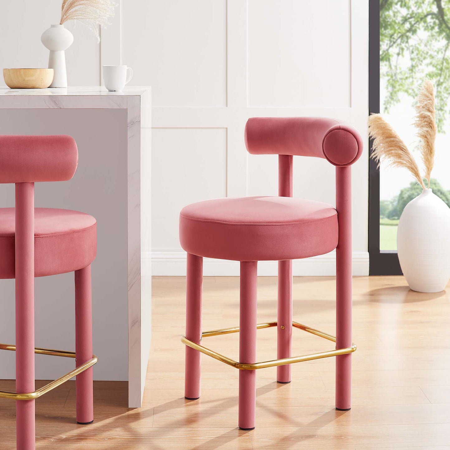 Toulouse Performance Velvet Counter Stool