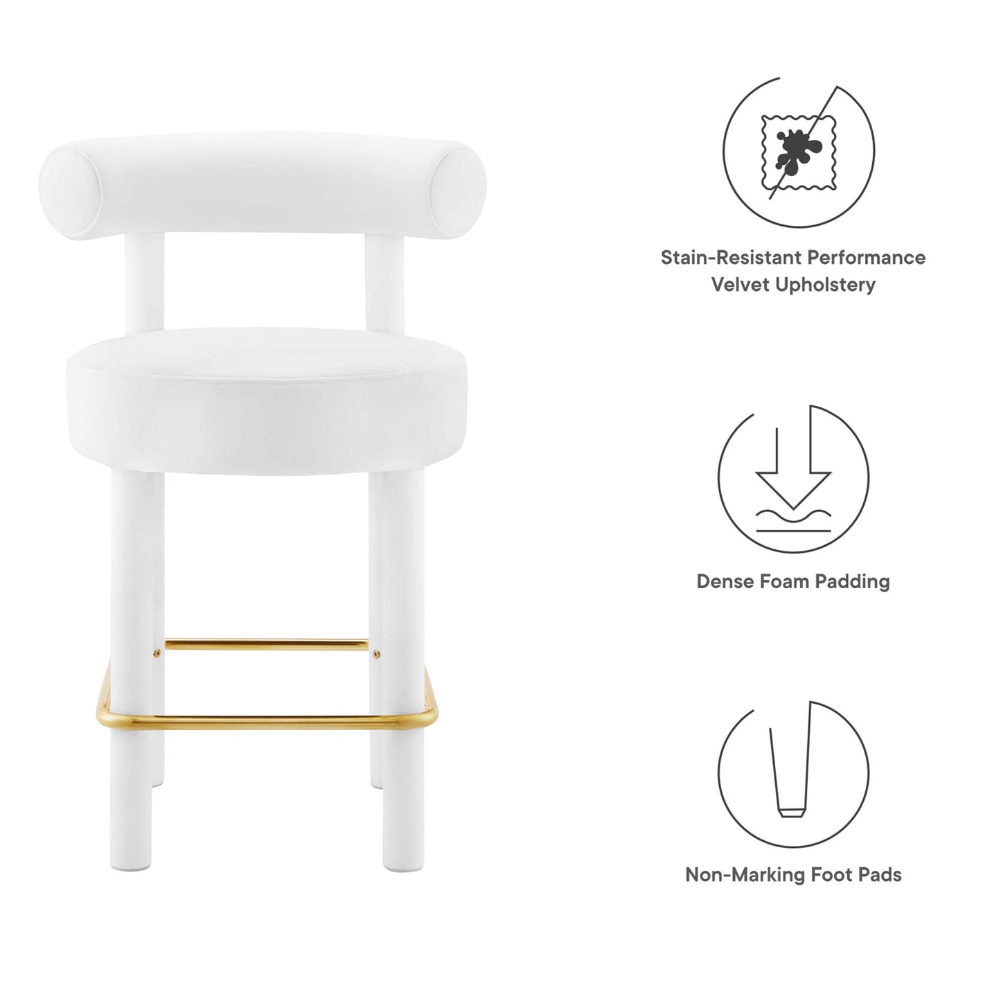 Toulouse Performance Velvet Counter Stool