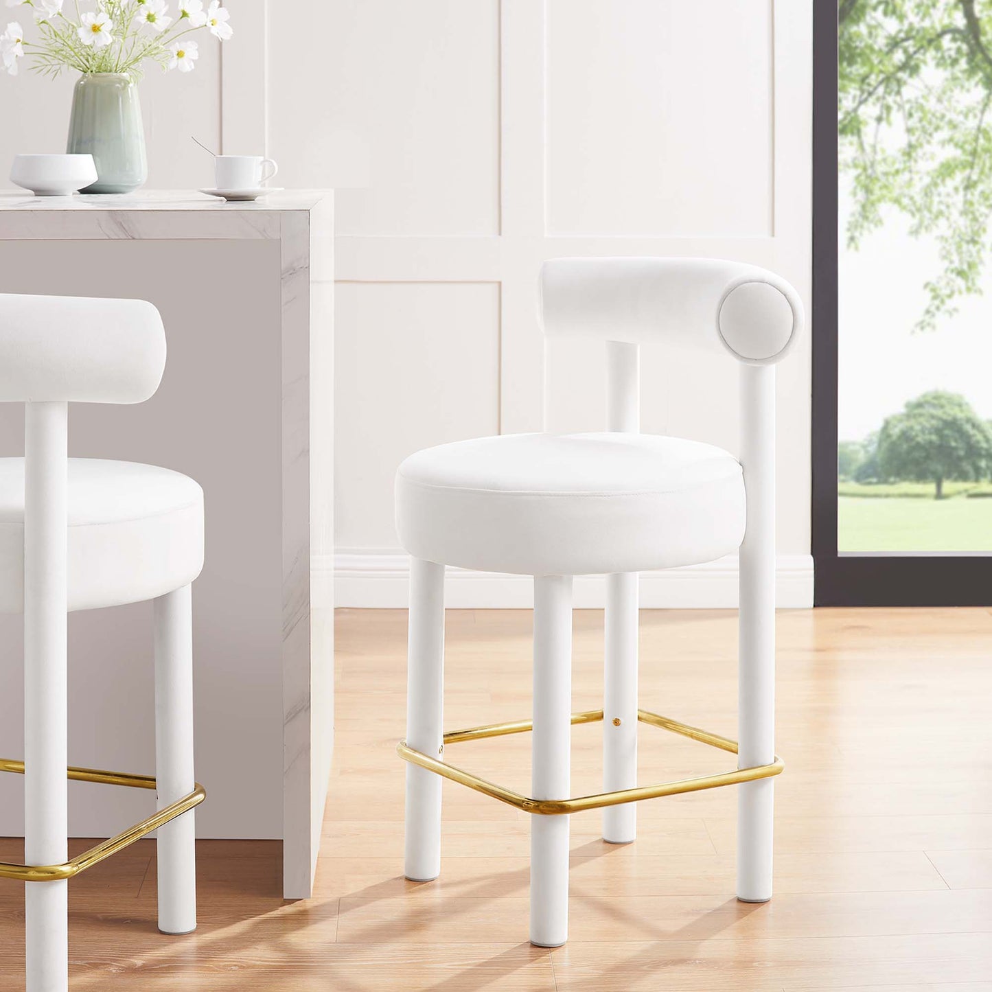 Toulouse Performance Velvet Counter Stool