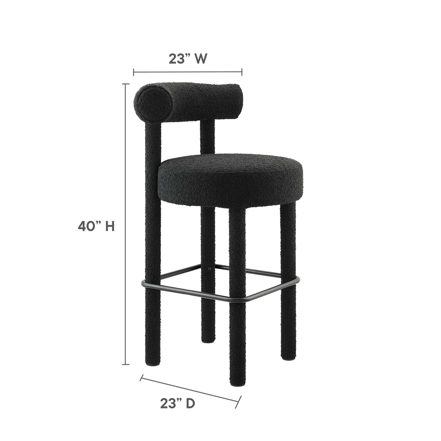 Toulouse Boucle Fabric Bar Stool