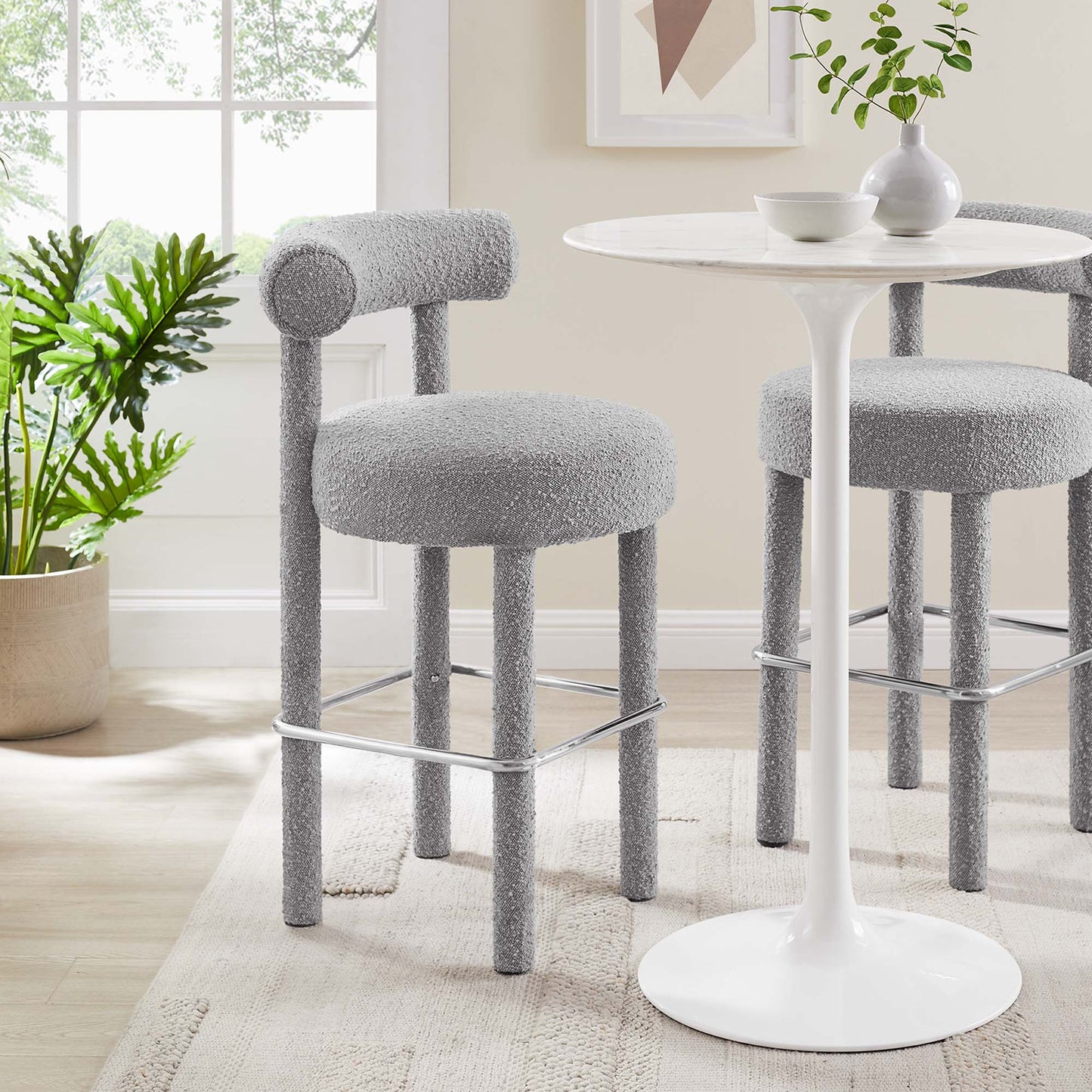 Toulouse Boucle Fabric Bar Stool