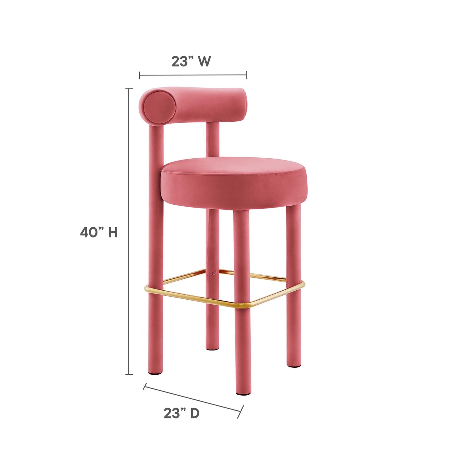 Tabouret de bar en velours Toulouse Performance de Modway