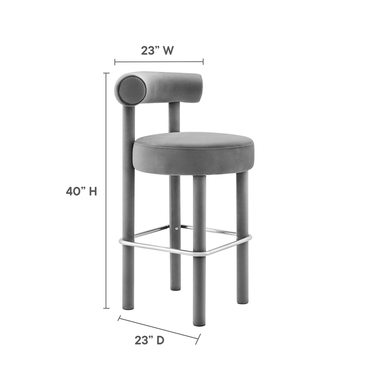 Tabouret de bar en velours Toulouse Performance de Modway