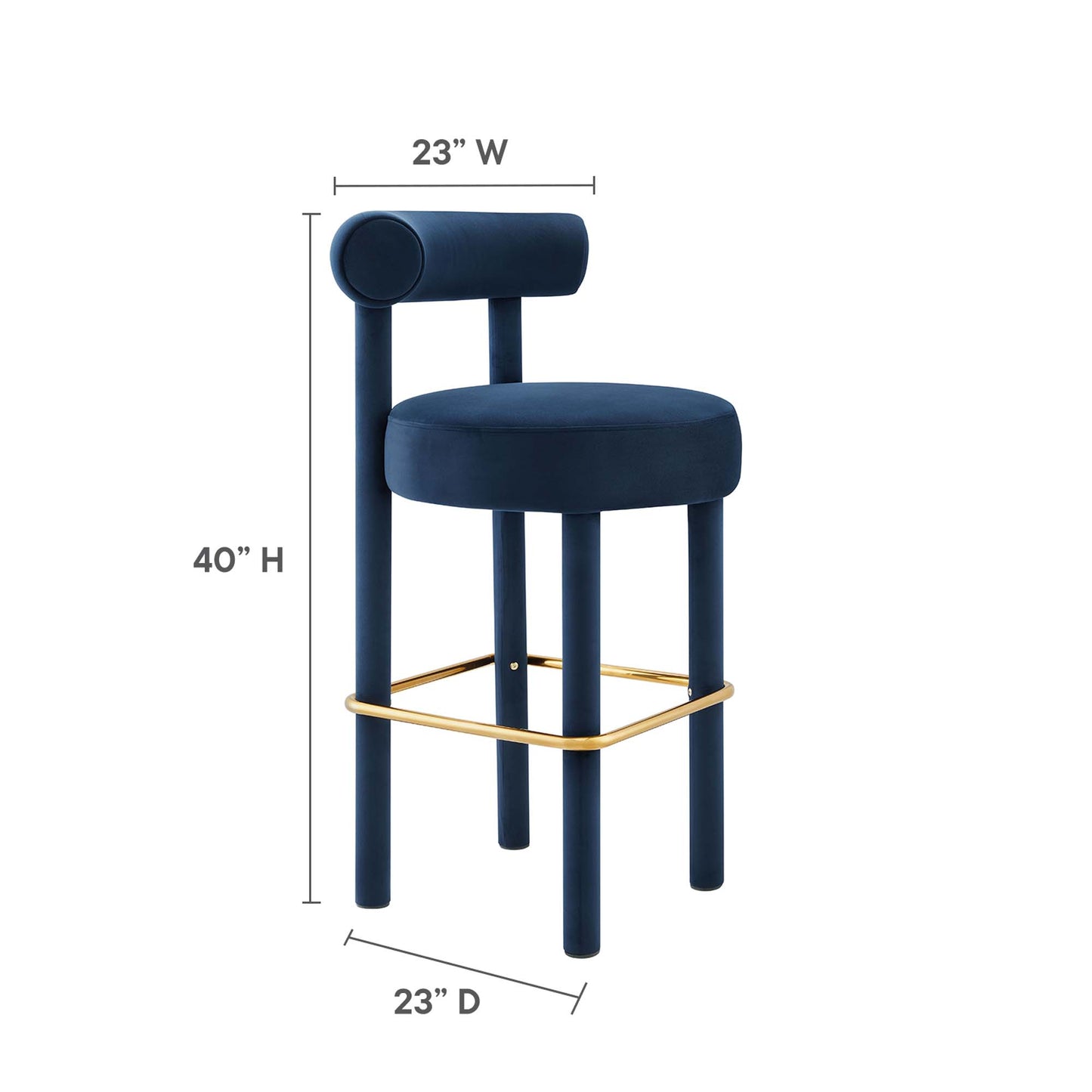 Tabouret de bar en velours Toulouse Performance de Modway