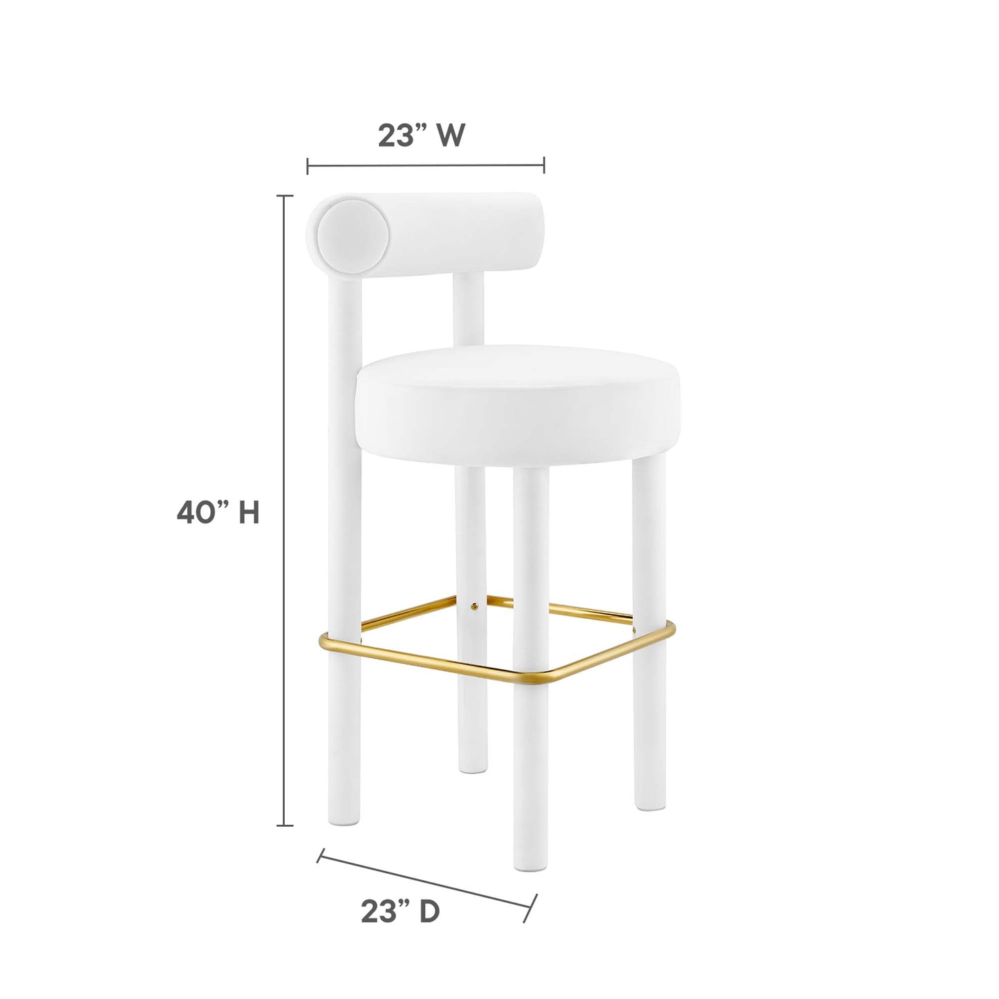 Tabouret de bar en velours Toulouse Performance de Modway