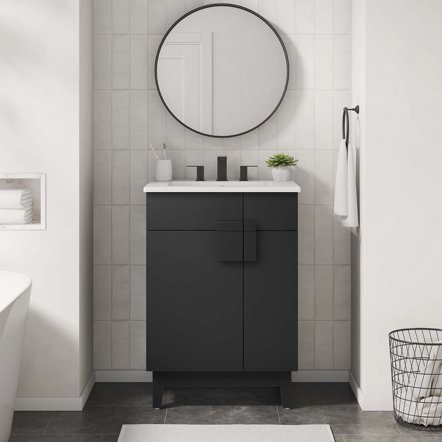 Miles 24” Bathroom Vanity Cabinet (Sink Basin Not Included)