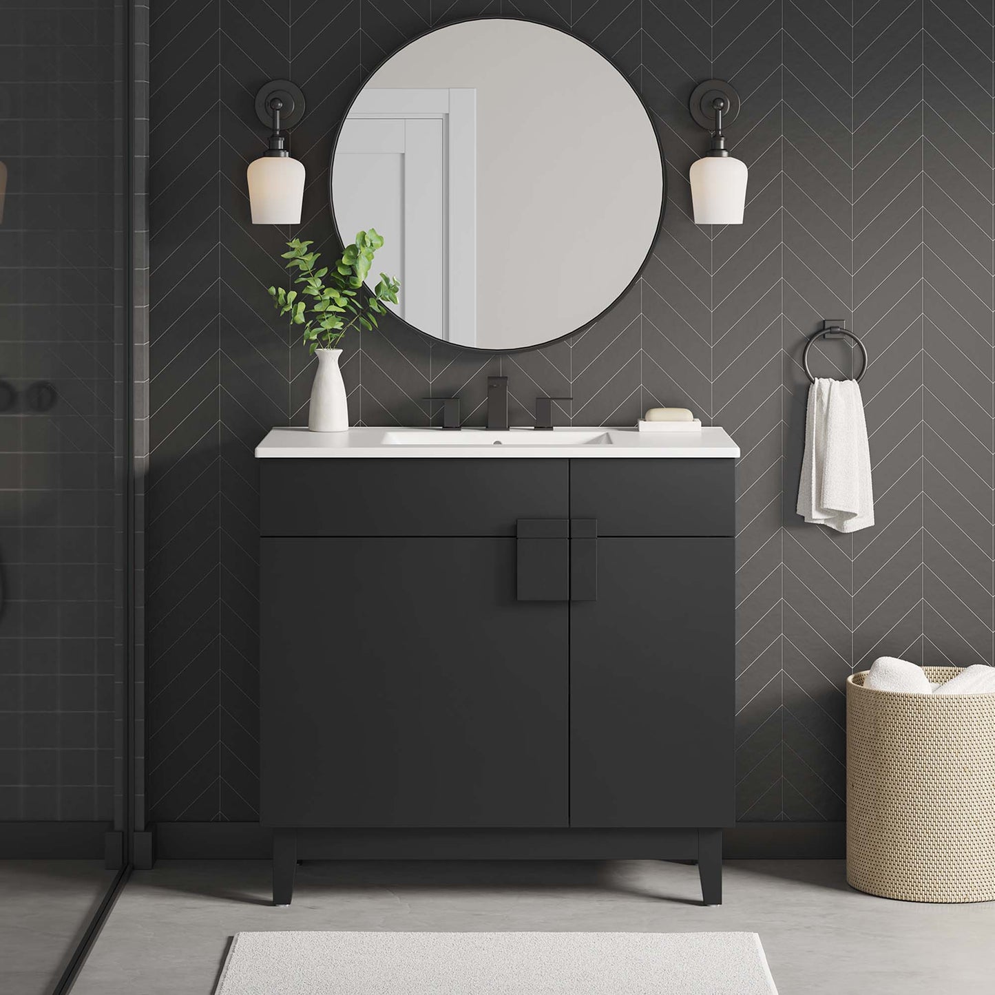 Miles 36” Bathroom Vanity Cabinet (Sink Basin Not Included)