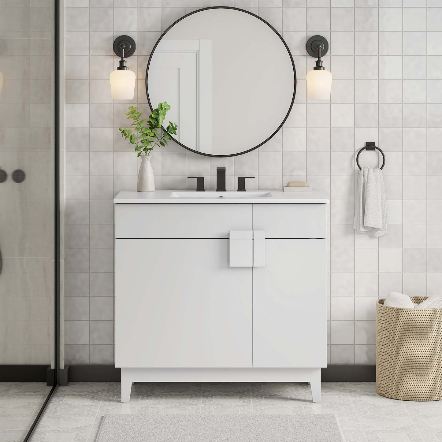 Miles 36” Bathroom Vanity Cabinet (Sink Basin Not Included)