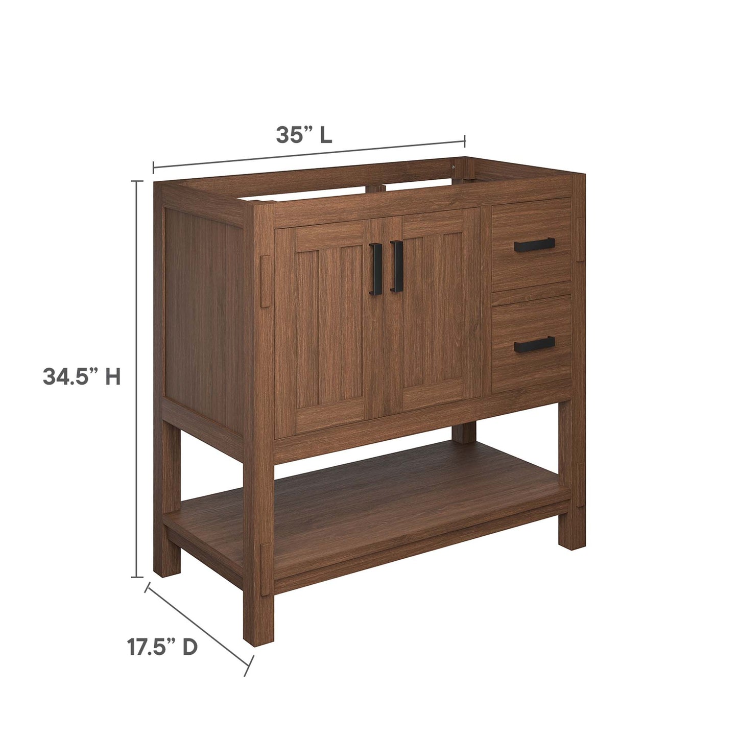 Ashlyn 36” Wood Bathroom Vanity Cabinet (Sink Basin Not Included)