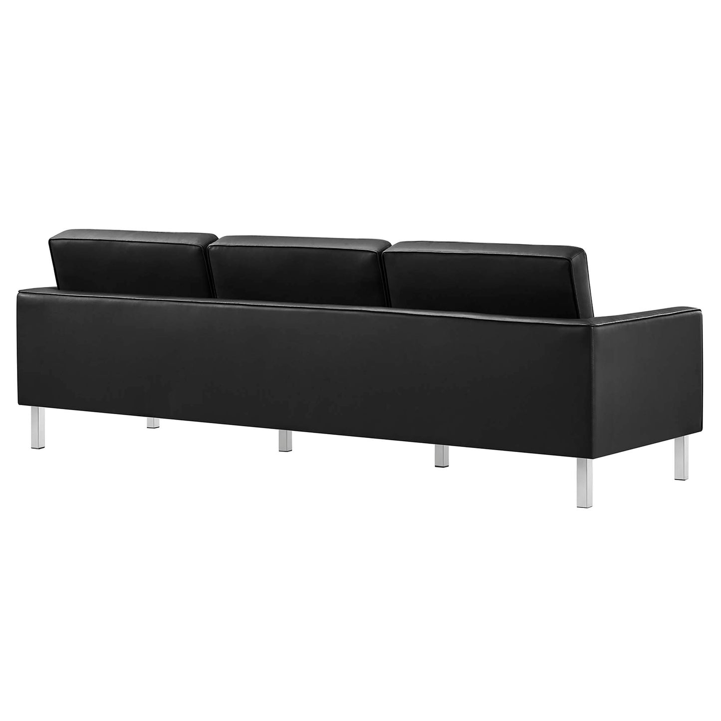 Loft Tufted Vegan Leather Sofa and Ottoman Set