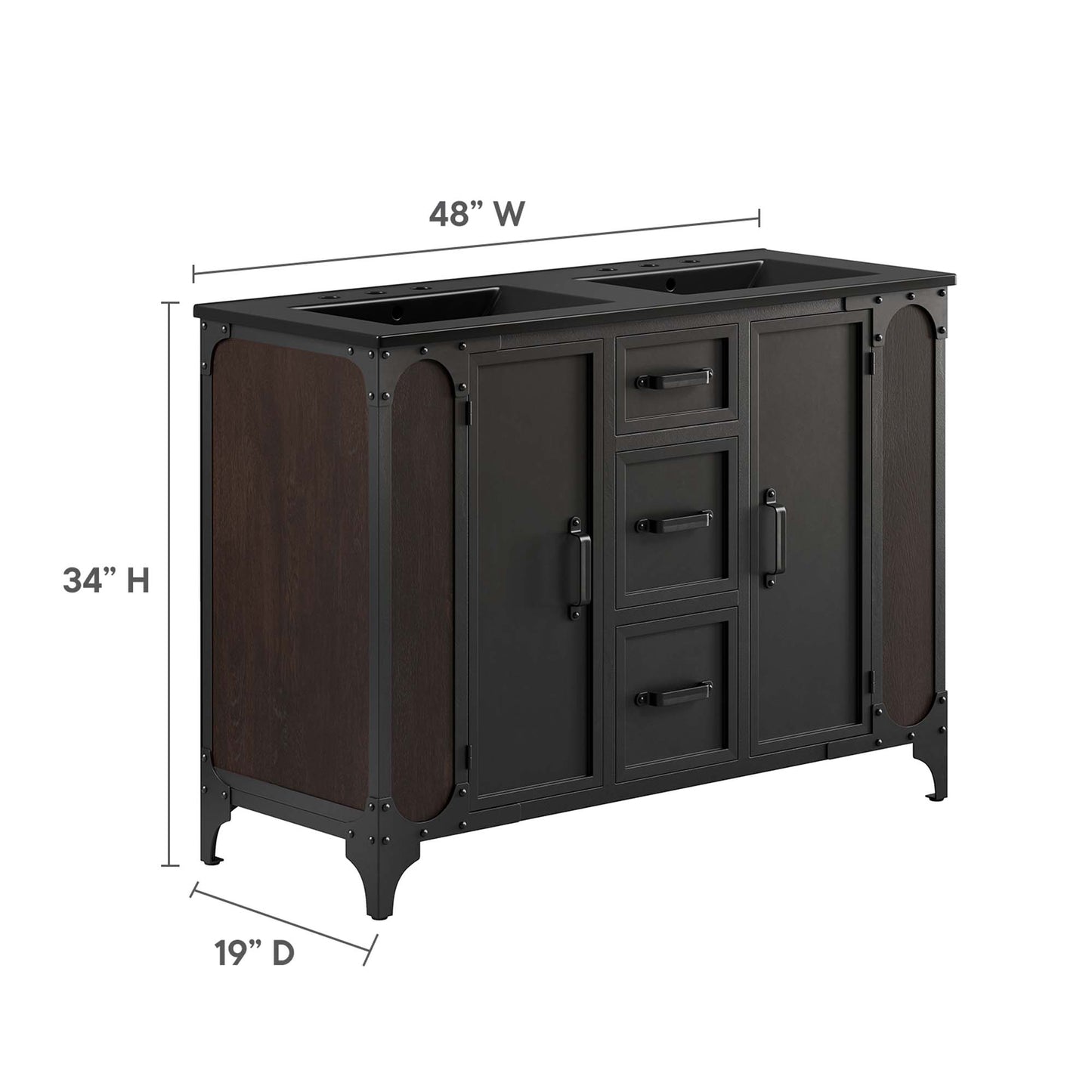 Steamforge 48" Double Sink Bathroom Vanity