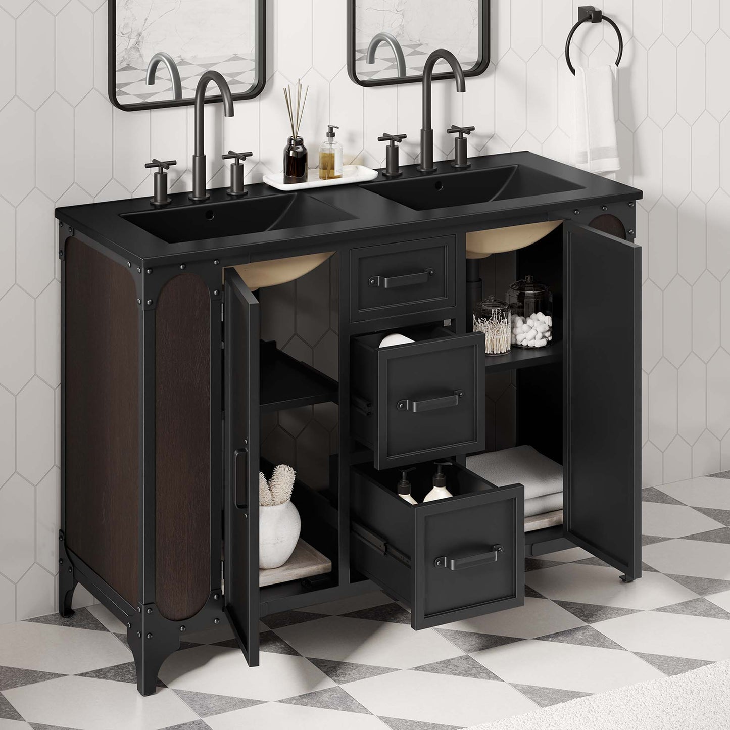 Steamforge 48" Double Sink Bathroom Vanity