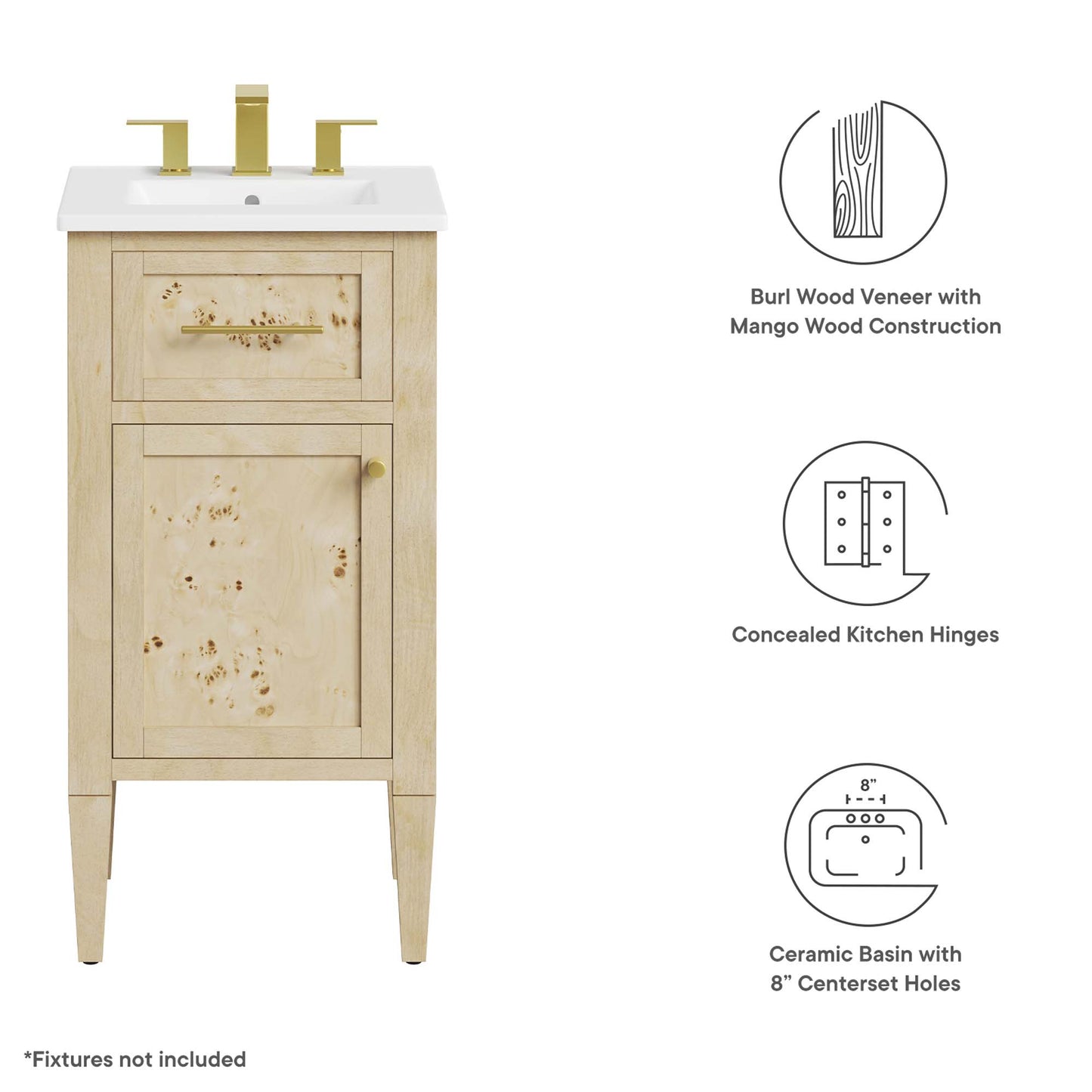 Elysian 18" Wood Bathroom Vanity