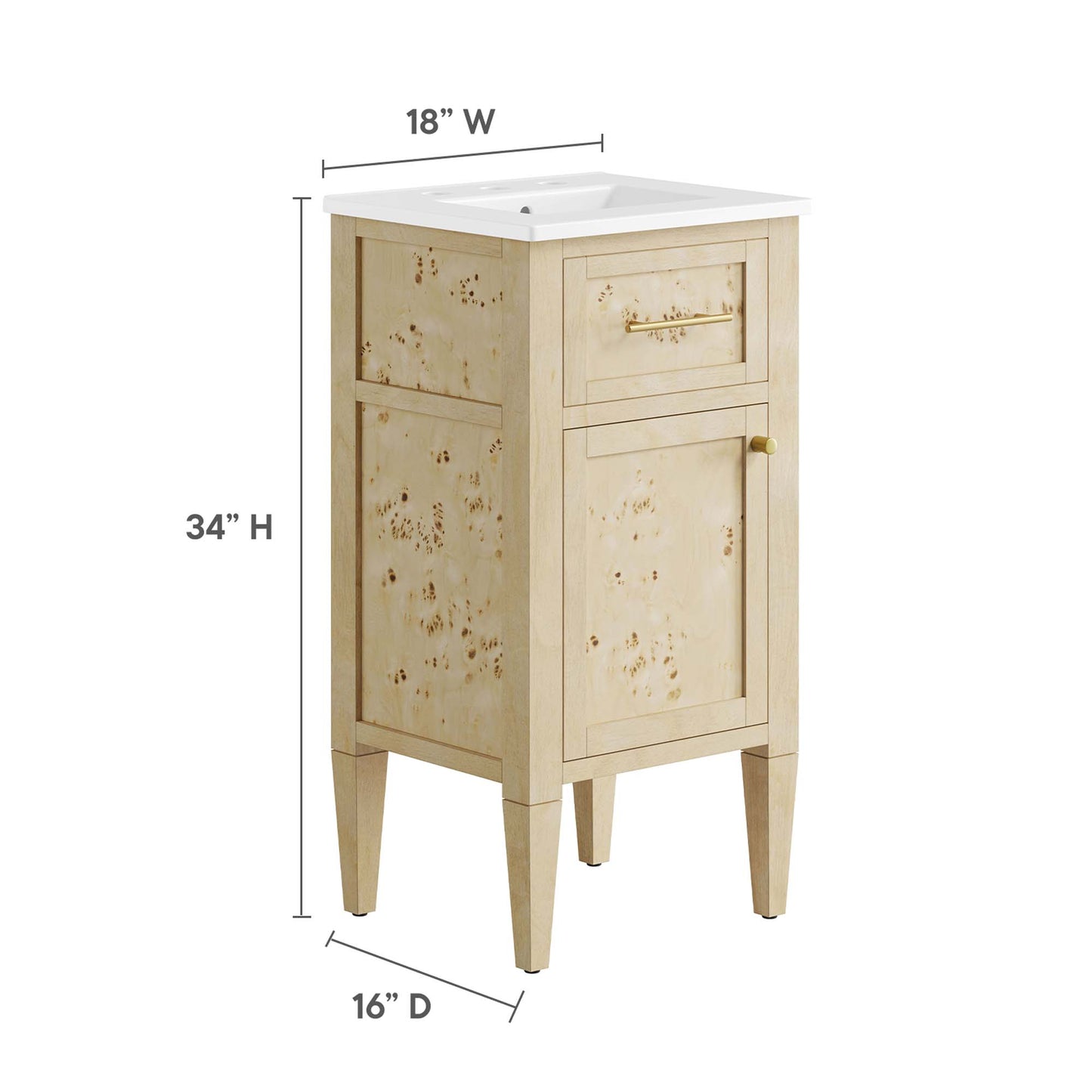 Elysian 18" Wood Bathroom Vanity