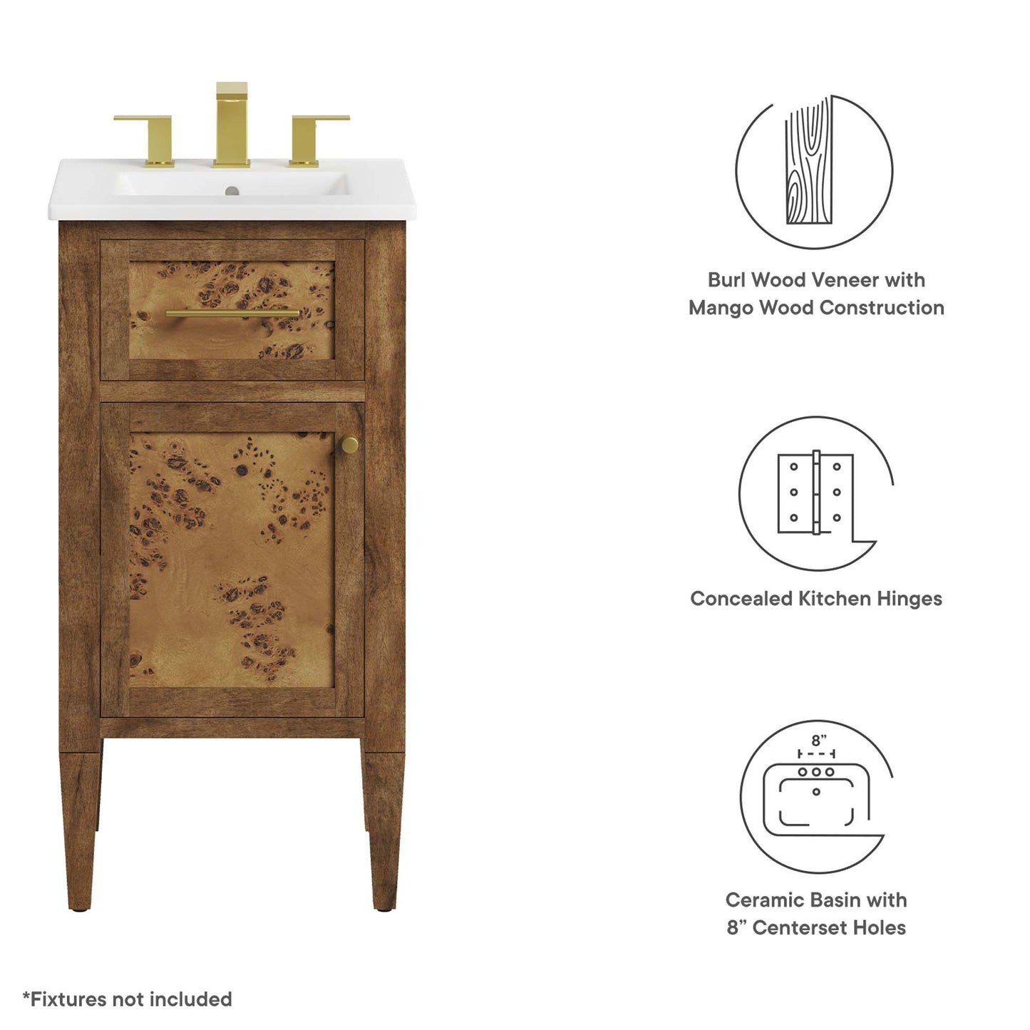 Elysian 18" Wood Bathroom Vanity