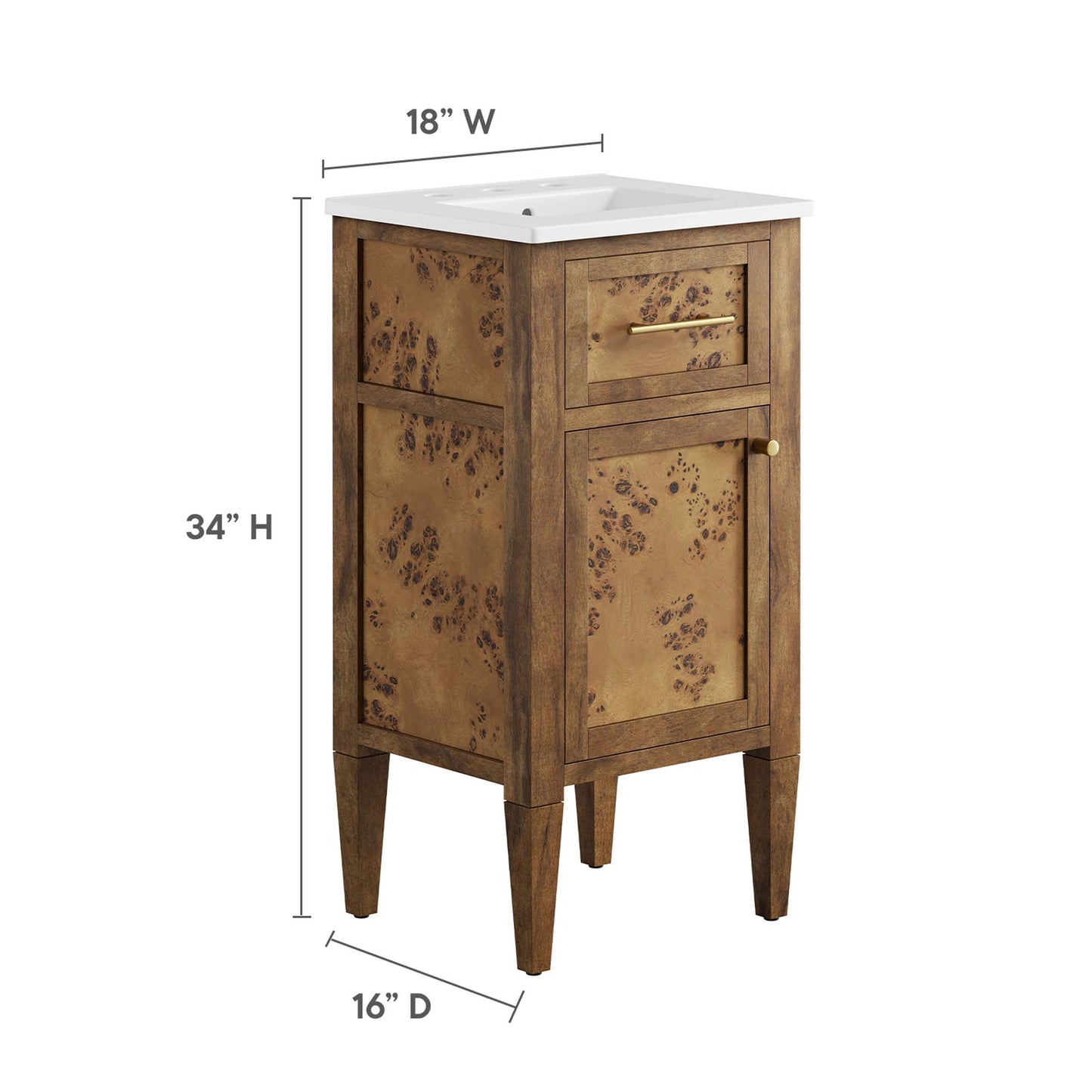 Elysian 18" Wood Bathroom Vanity