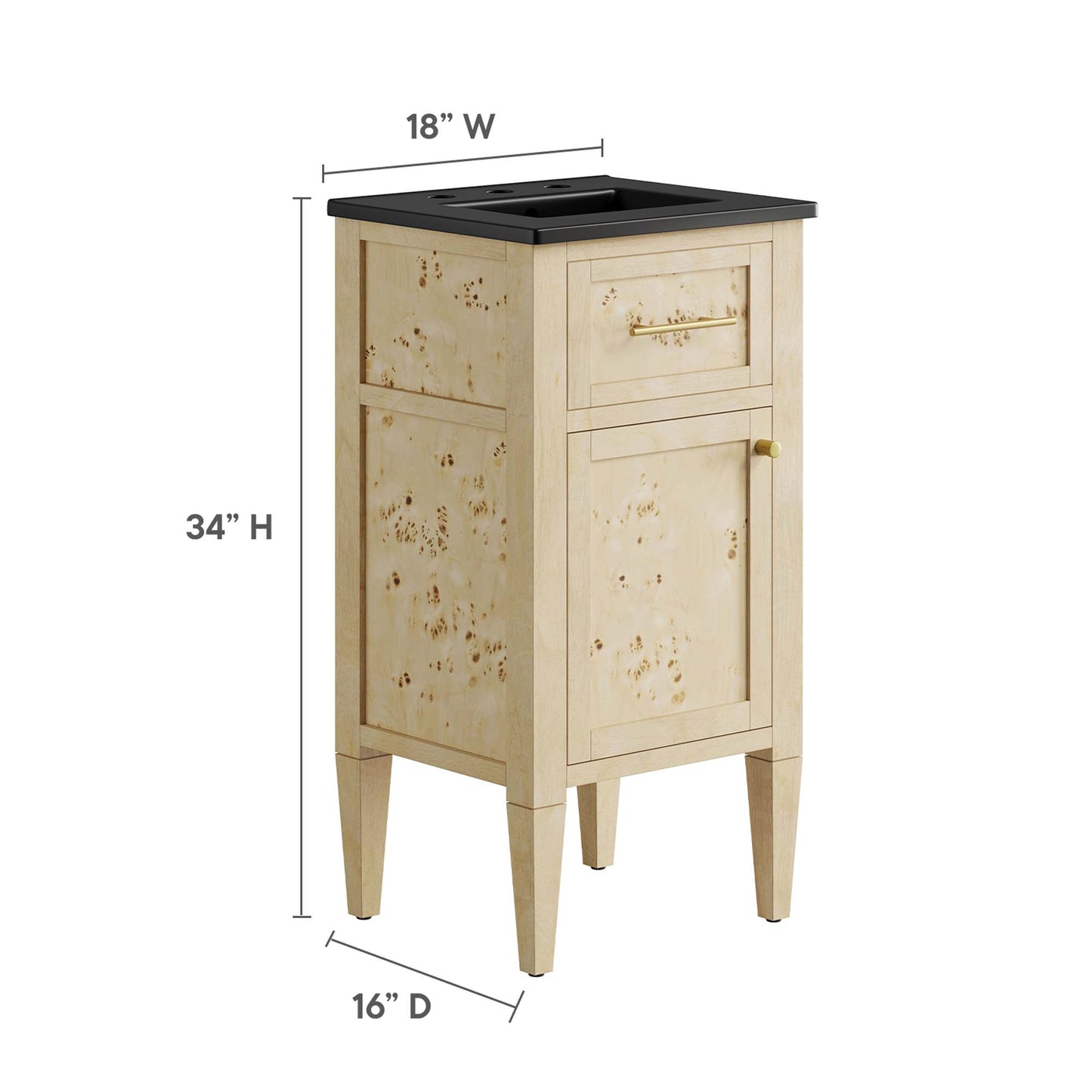 Elysian 18" Wood Bathroom Vanity