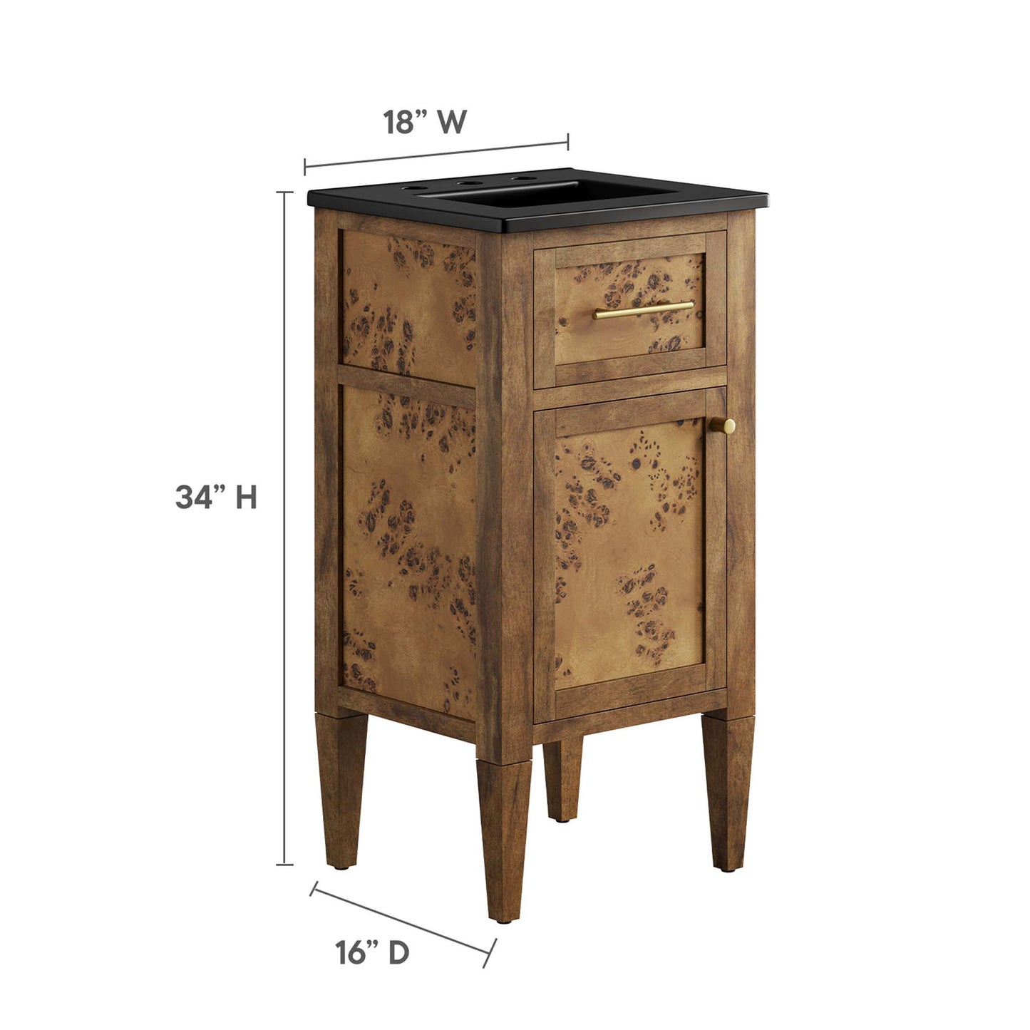 Elysian 18" Wood Bathroom Vanity