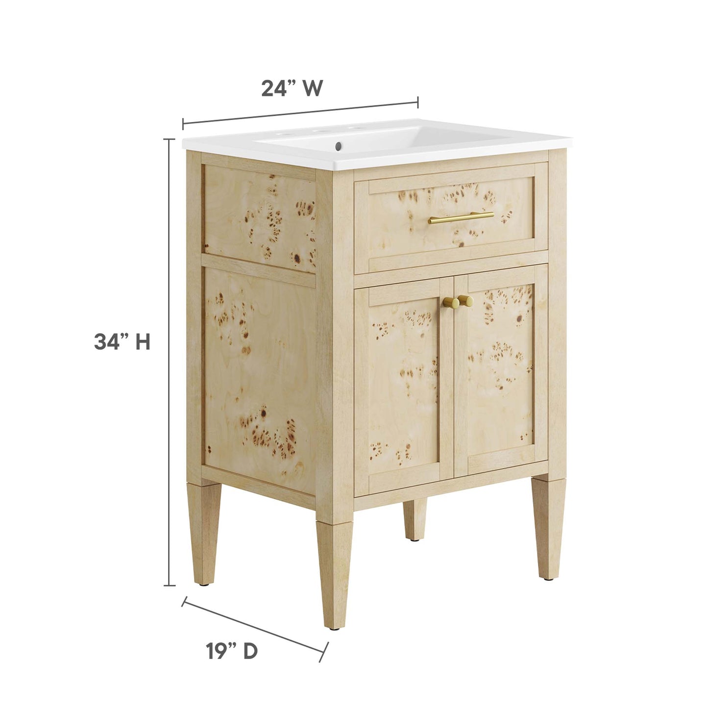 Elysian 24" Wood Bathroom Vanity