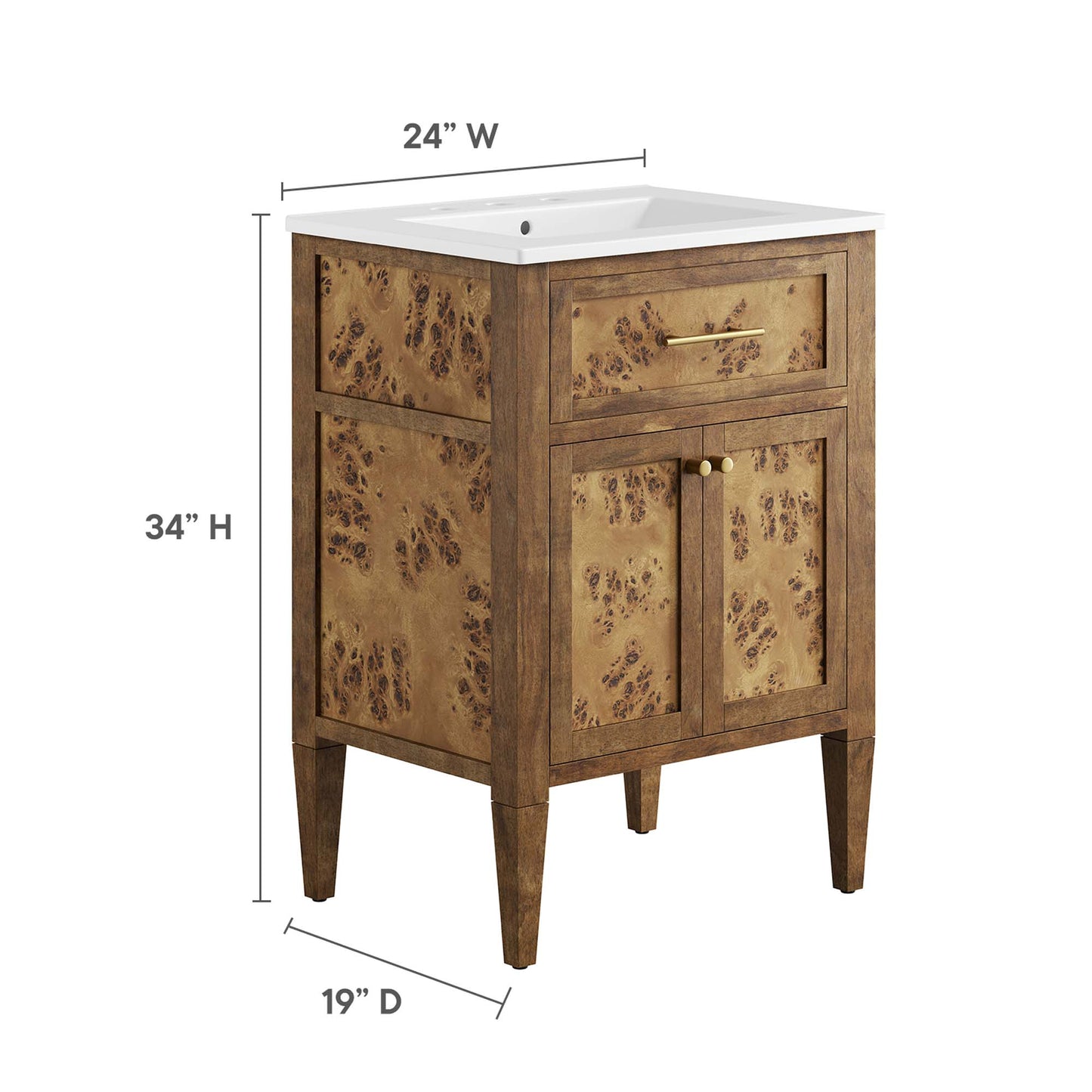 Elysian 24" Wood Bathroom Vanity