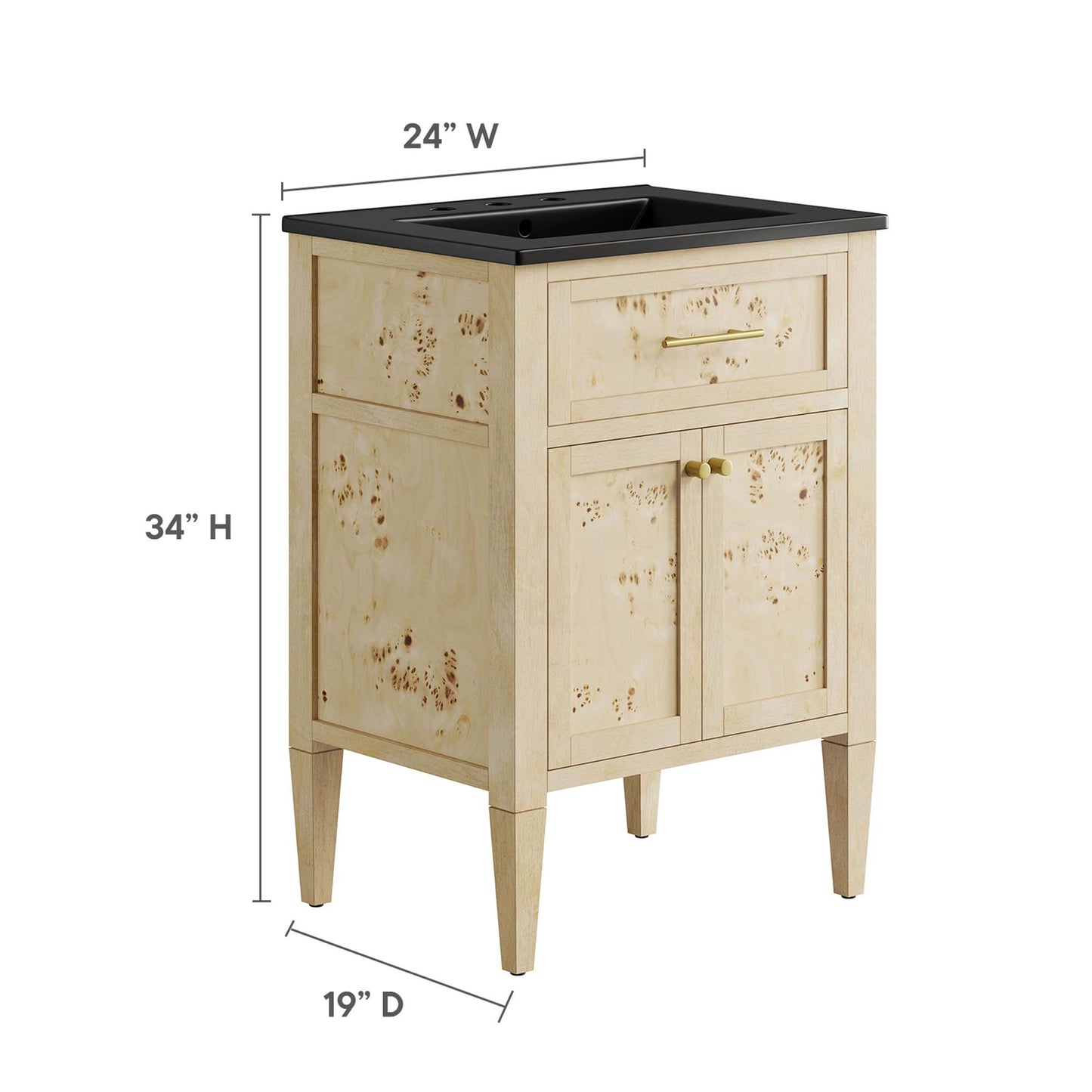 Elysian 24" Wood Bathroom Vanity