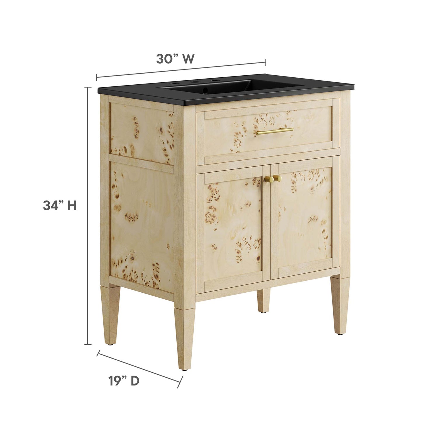 Elysian 30" Wood Bathroom Vanity