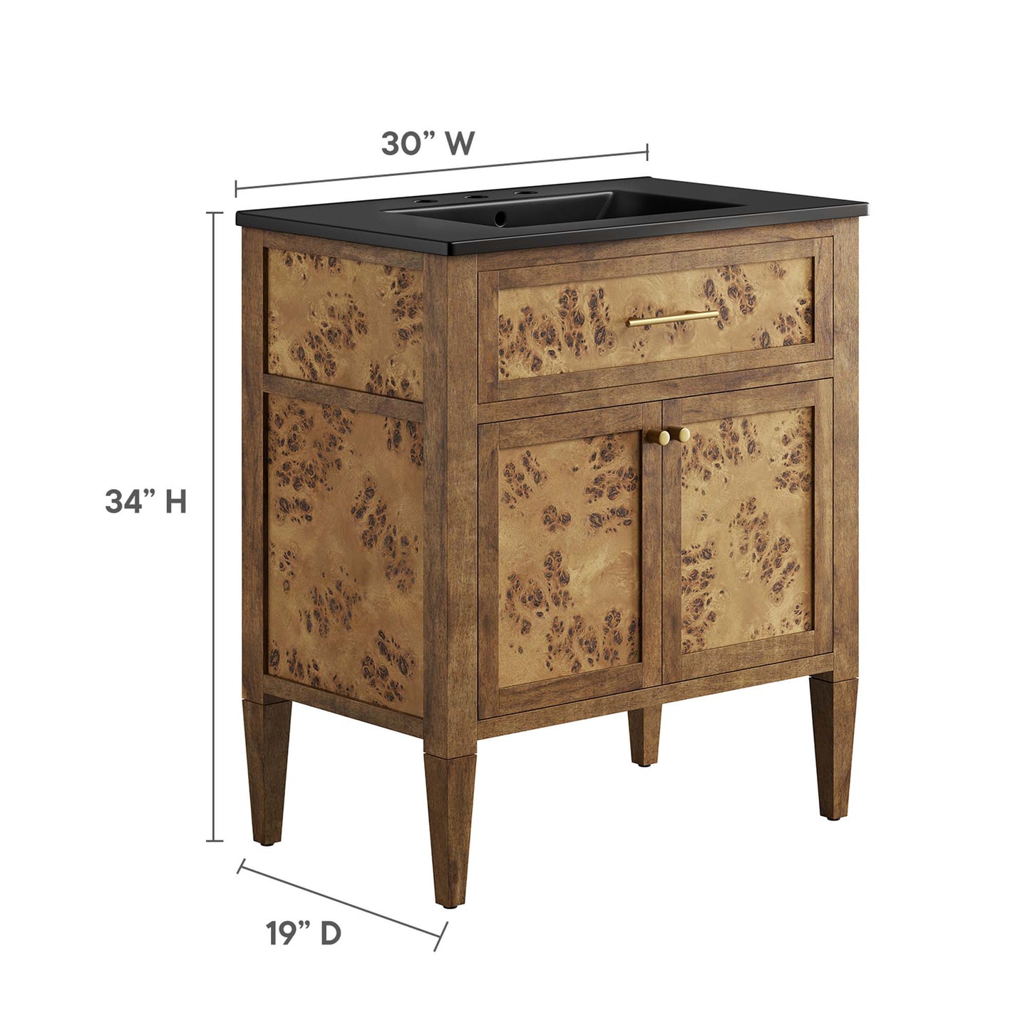 Elysian 30" Wood Bathroom Vanity