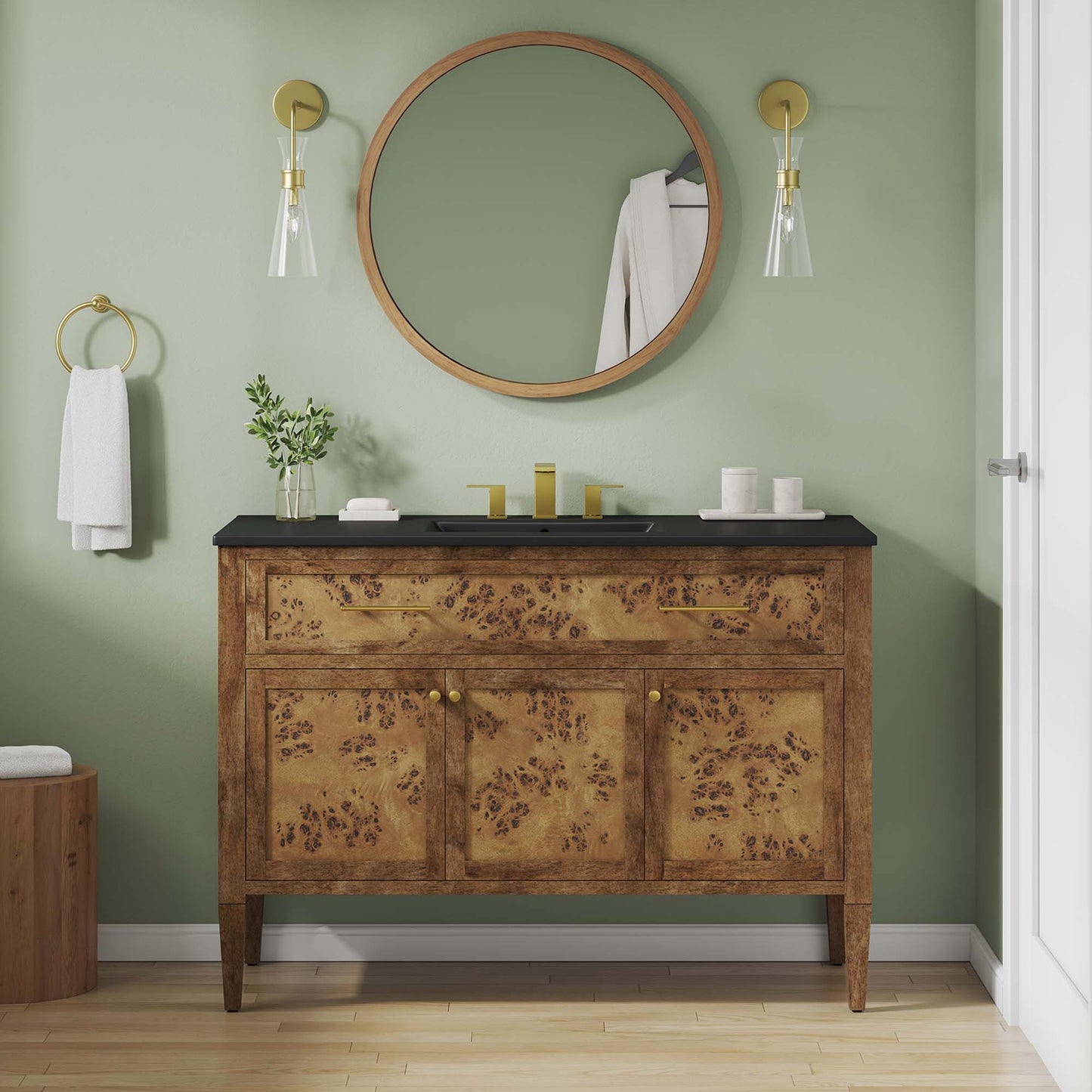 Elysian 48" Wood Single Sink Bathroom Vanity